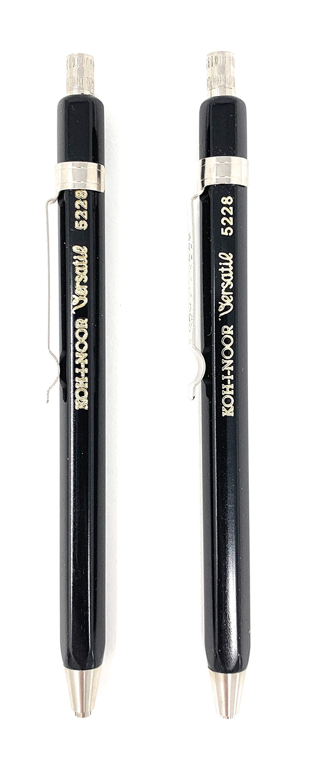 KOH-I-NOOR 5228CL Short Mechanical Pencil Metal Set of 2 Black