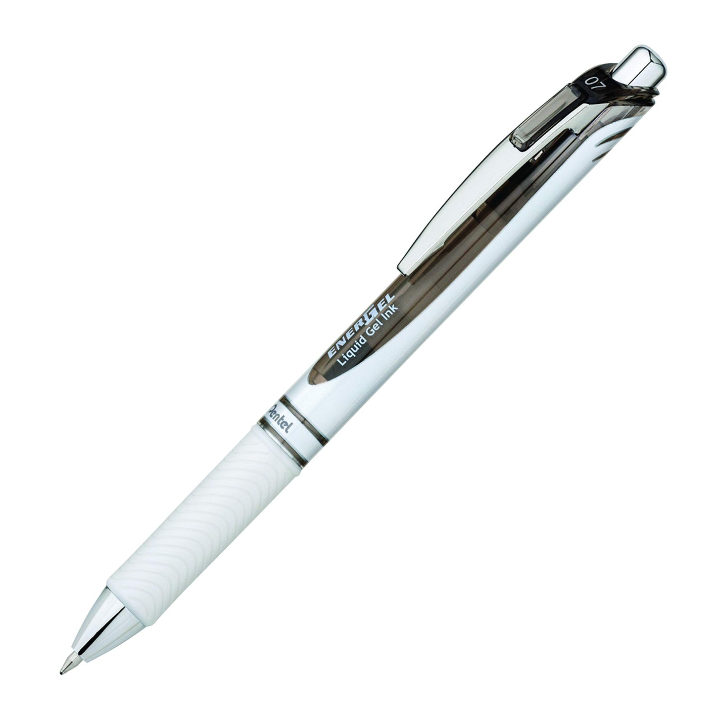 Pentel EnerGel Pearl Deluxe RTX Retractable Liquid Gel Pen, (0.7mm), Accent, Black Ink, Box of 12
