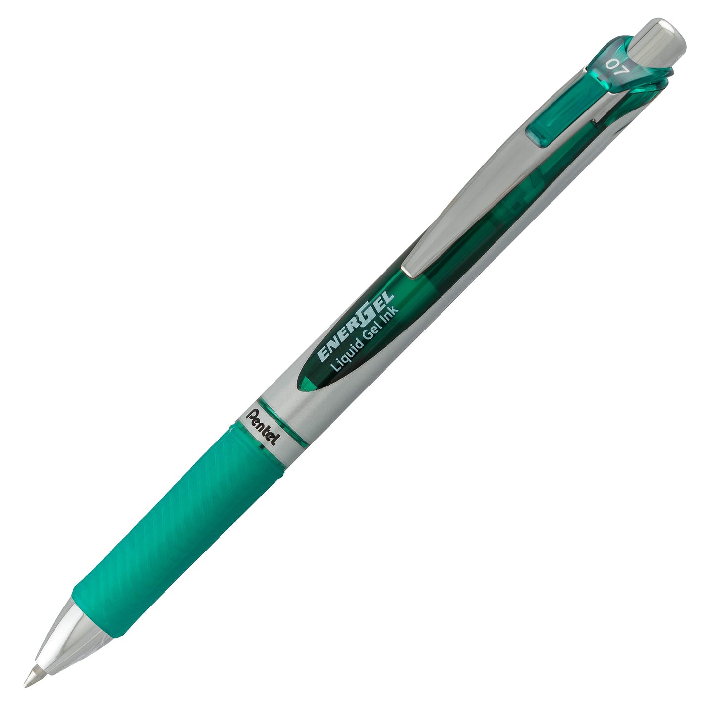 Pentel EnerGel RTX Liquid Gel Ink Pen, (0.7mm), Metal Tip, Green Ink, Box of 12 (BL77-D)