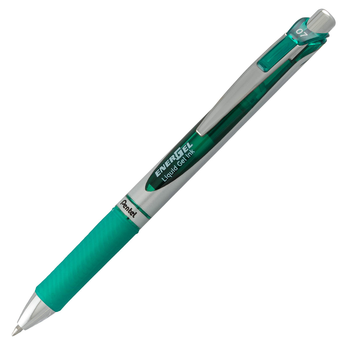 Pentel EnerGel RTX Liquid Gel Ink Pen, (0.7mm), Metal Tip, Green Ink, Box of 12 (BL77-D)