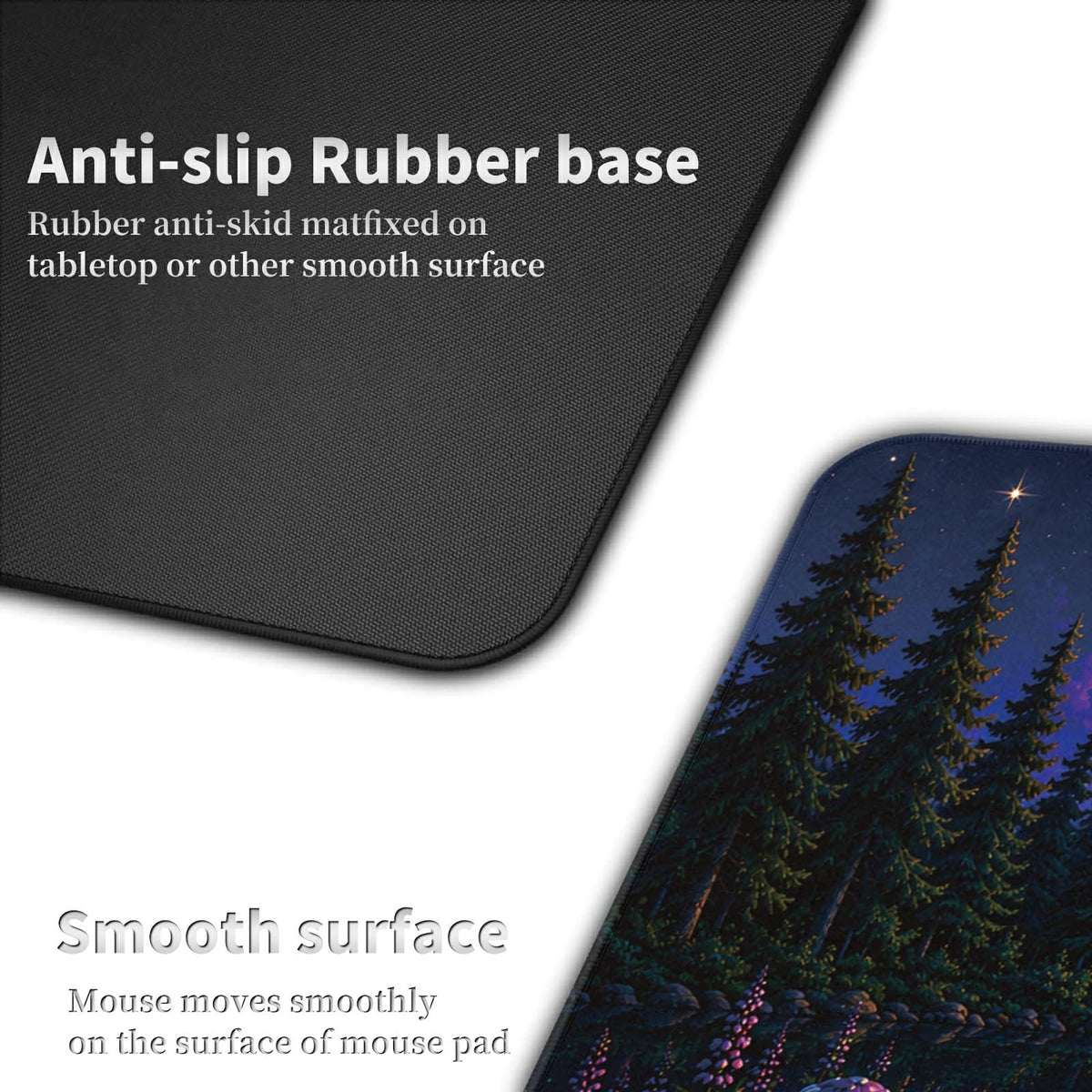 Frog Campfire Night Large Mouse Pad, 31.5 x 11.8 in Extended Desk Mat