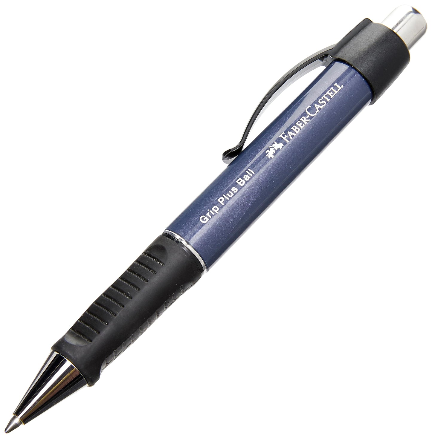 FABER-CASTELL Grip Plus Ball 140732 ballpoint pen, refill M, blue metallic barrel, blue ink colour