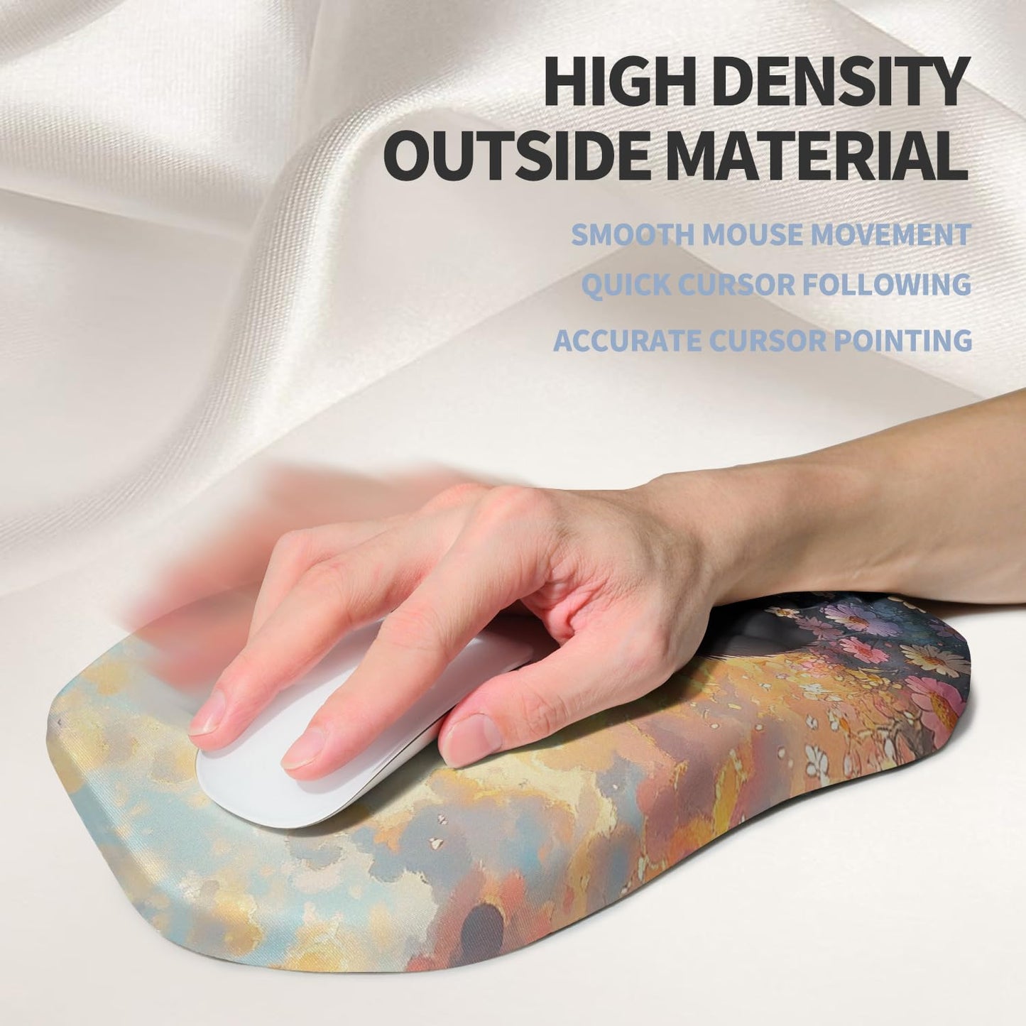 Gleamtide Ergonomic Raised Mouse Pad Wrist Support with Bilateral Slope Memory Foam Mousepad for