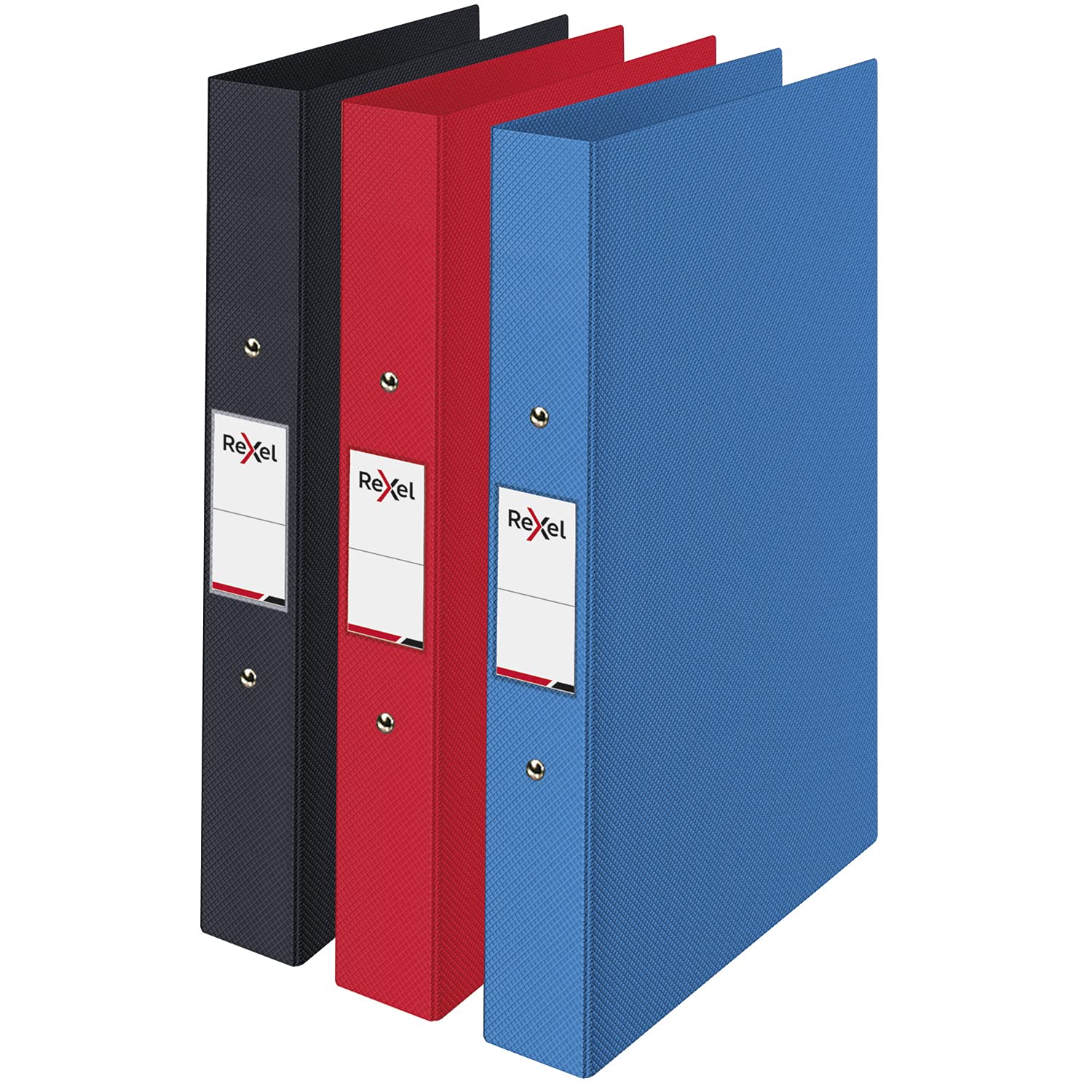 Rexel Choices Ring Binder Pack 3, A4, 25mm (Black, red, Blue)