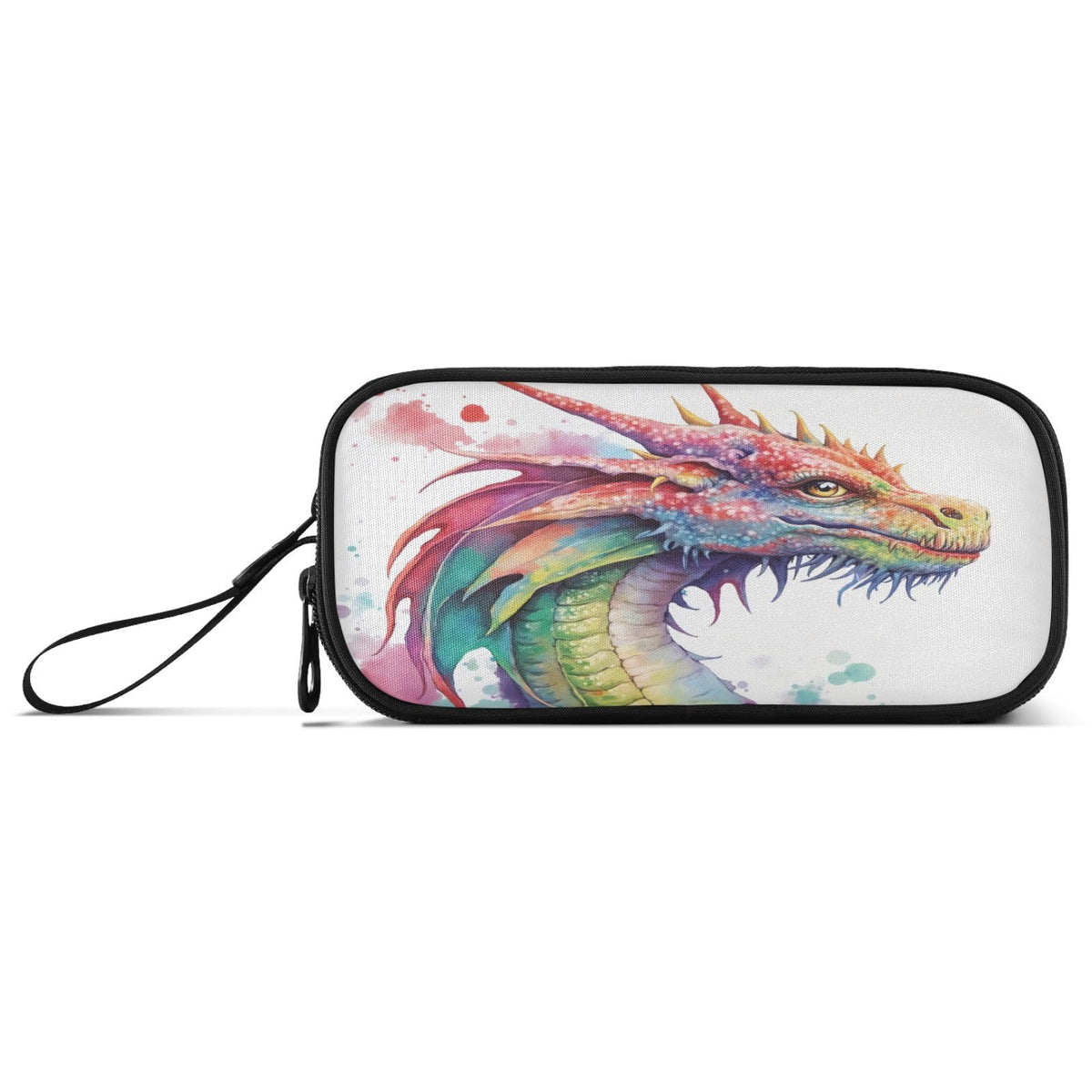 BOENLE Watercolor Dragon Pencil Case Box Boys Girls Large Pencil Pouch with Zipper Compartments Big