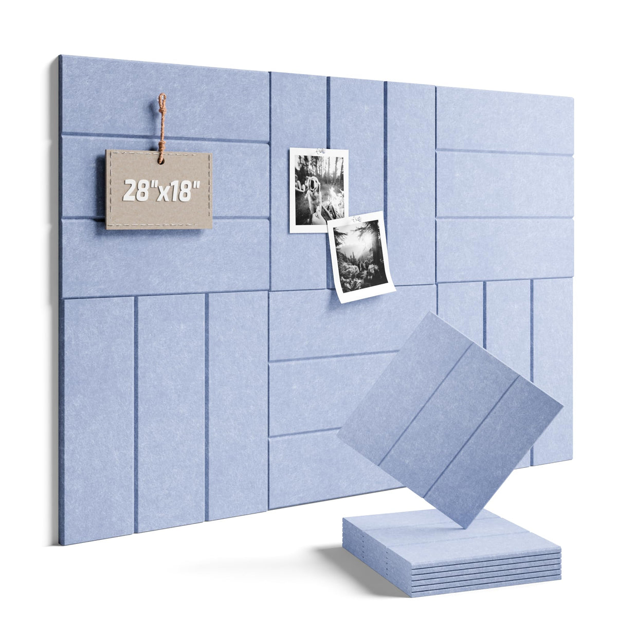 Fluxynara 28" X 18" Cork Board Alternative, Wide Stripe, Lavender