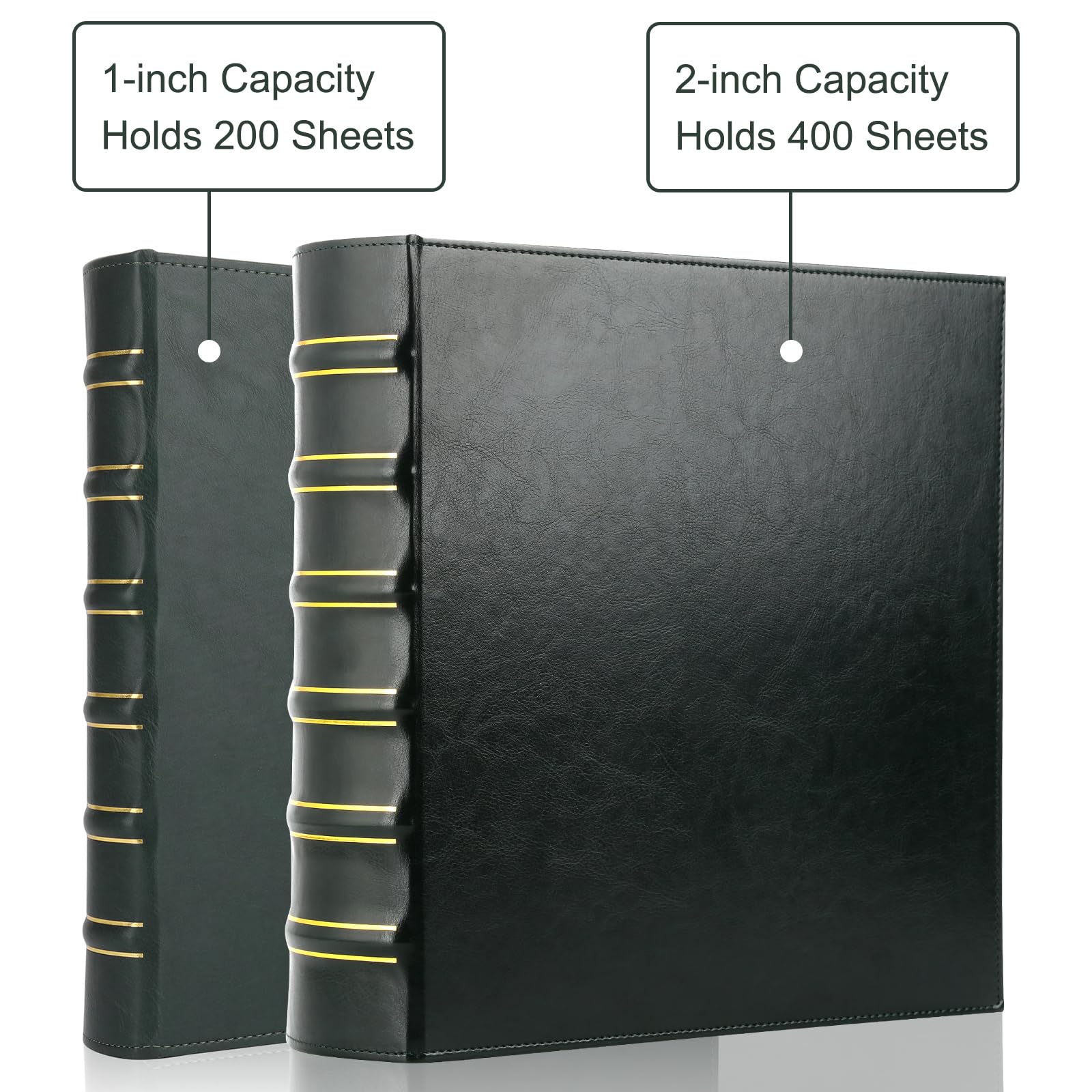LETVPVOW Vintage Hardback 3 Ring Binder 2 Inch, Professional Leather Binder 3 Ring, Three Ring
