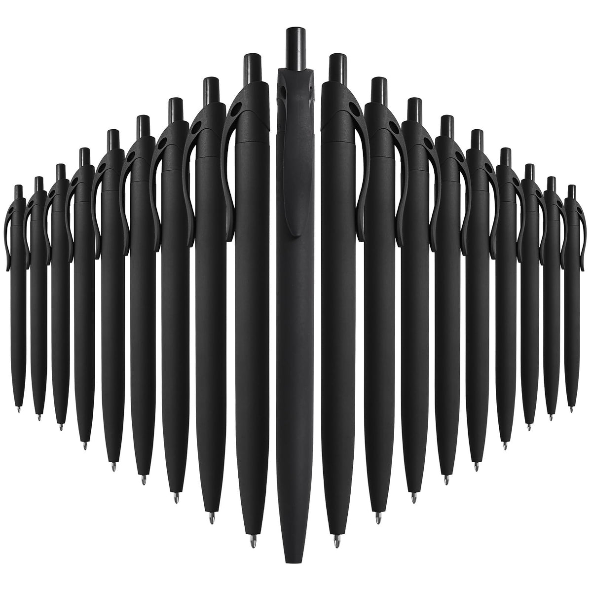 Wiaziert BallPoint Pens, 50 Pack (BLACK Ink),Bulk Pens, Black Barrel,Click Pens for Office Home and