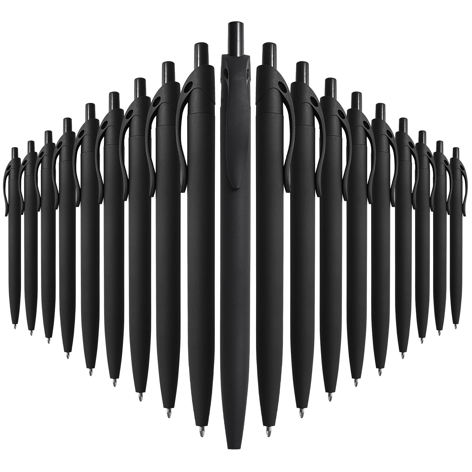 Wiaziert BallPoint Pens, 50 Pack (BLACK Ink),Bulk Pens, Black Barrel,Click Pens for Office Home and