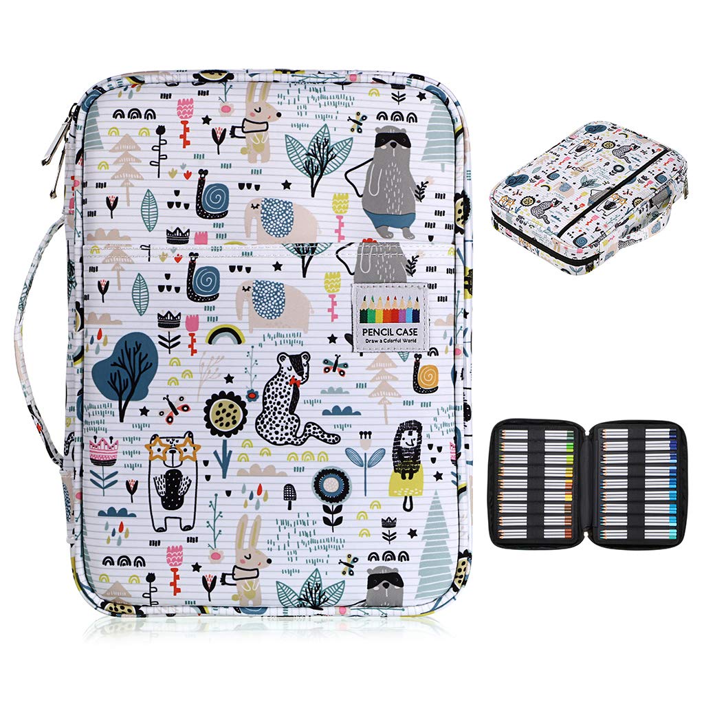 BTSKY Portable Colored Pencil Case - Holds 166 Pencils or 112 Gel Pens
