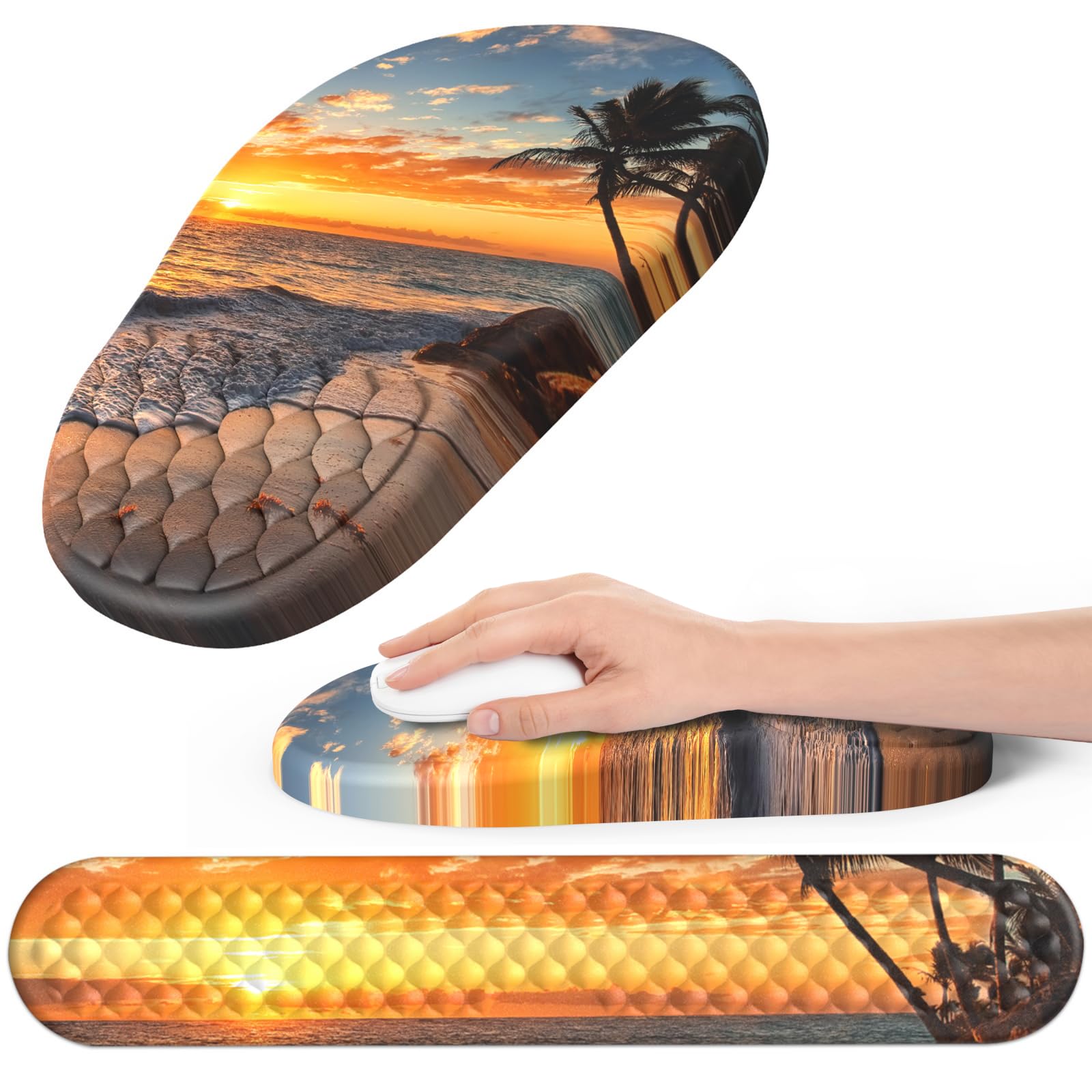 Hasinart Ergonomic Mouse Pad and Keyboard Wrist Rest with Massage Design, Space-Saving Mouse Pad