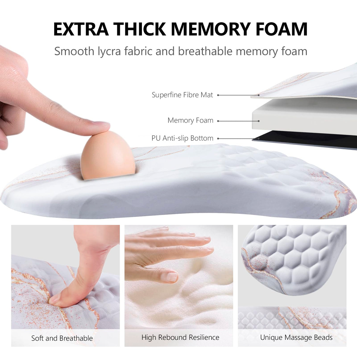 Laokiiy Ergonomic Mouse Pad & Keyboard Wrist Rest Set, Memory Foam
