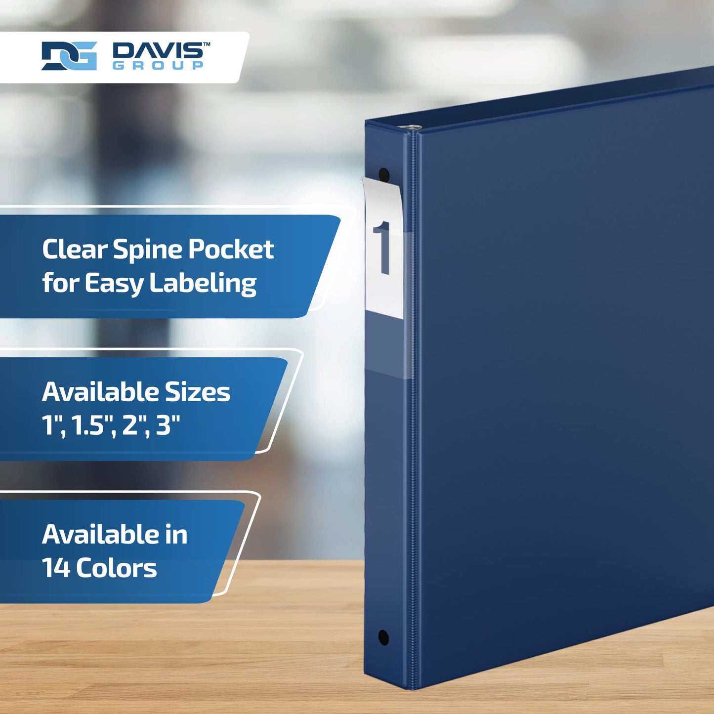 Premium Economy 3-Ring Binder, Spine Label, 1" Round Rings, Royal Blue 6 Pk