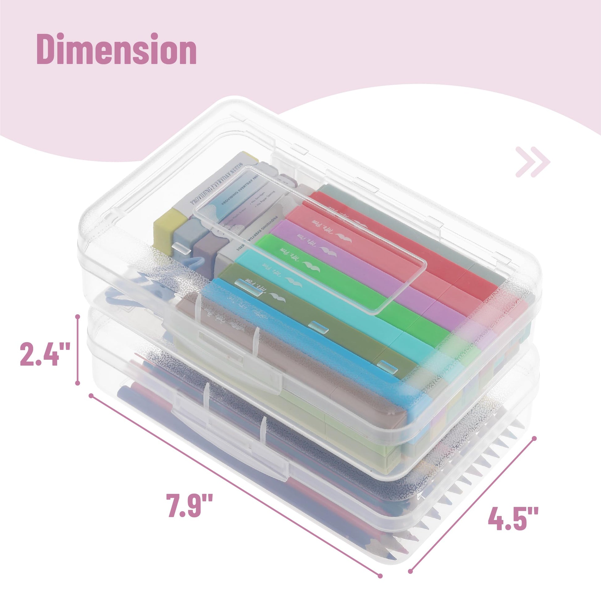 Mr. Pen- Plastic Pencil Case Box, 12 Pack