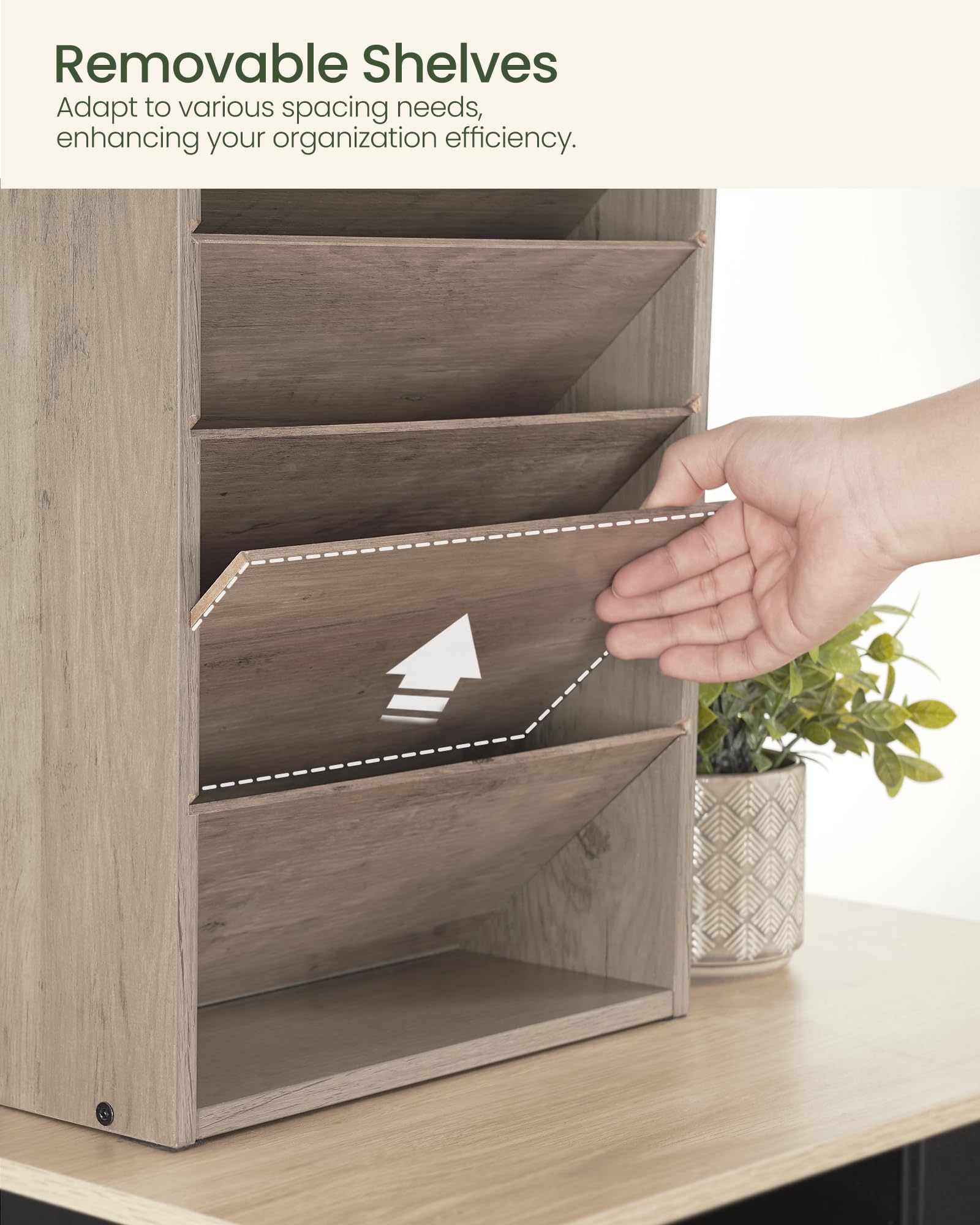 CHOEZON Wall File Organizer, 10-Tier Hanging Mail Organizer, Wall Mount File Holder with 4 Side