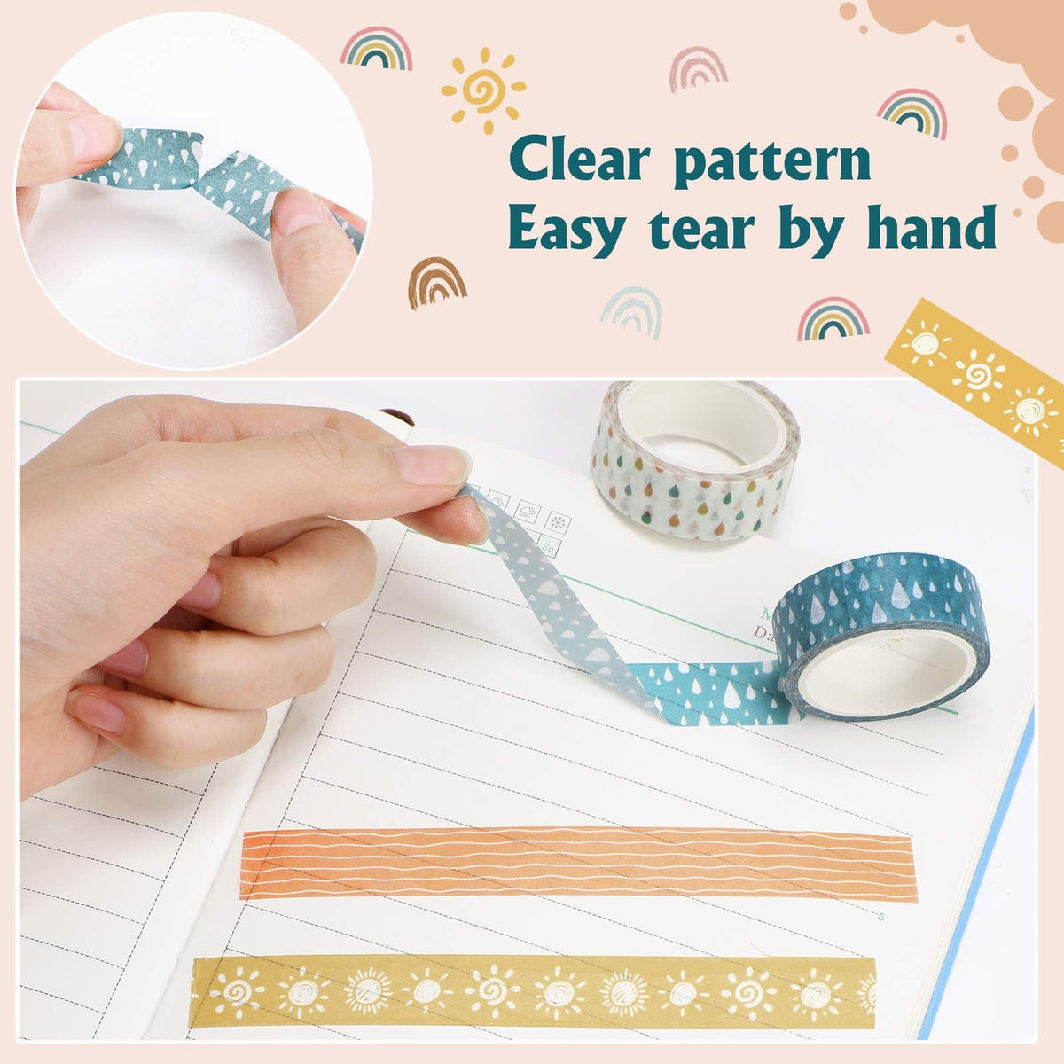TaoBary 33 Rolls Washi Tape Set, 15mm Holiday Seasonal,Charming Style
