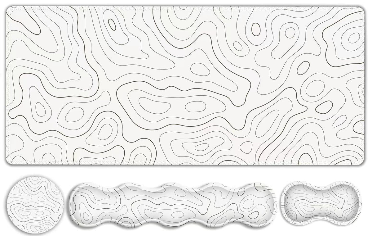 NXZGO Gaming Mouse Pad Keyboard Wrist Support, 4 in1 Mousepad with Wrist Keyboard Rest, Computer