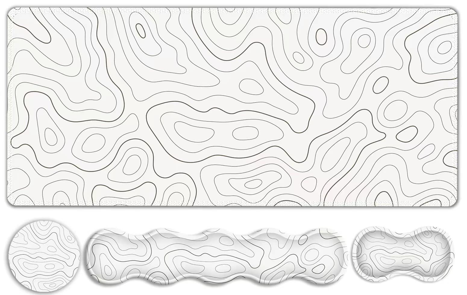 NXZGO Gaming Mouse Pad Keyboard Wrist Support, 4 in1 Mousepad with Wrist Keyboard Rest, Computer