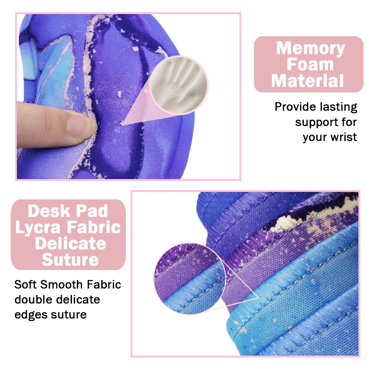 4-in-1 Large Mouse Pad, Keyboard Wrist Rest Pad & Wrist Support Mousepad Set, Extended Desk Pad