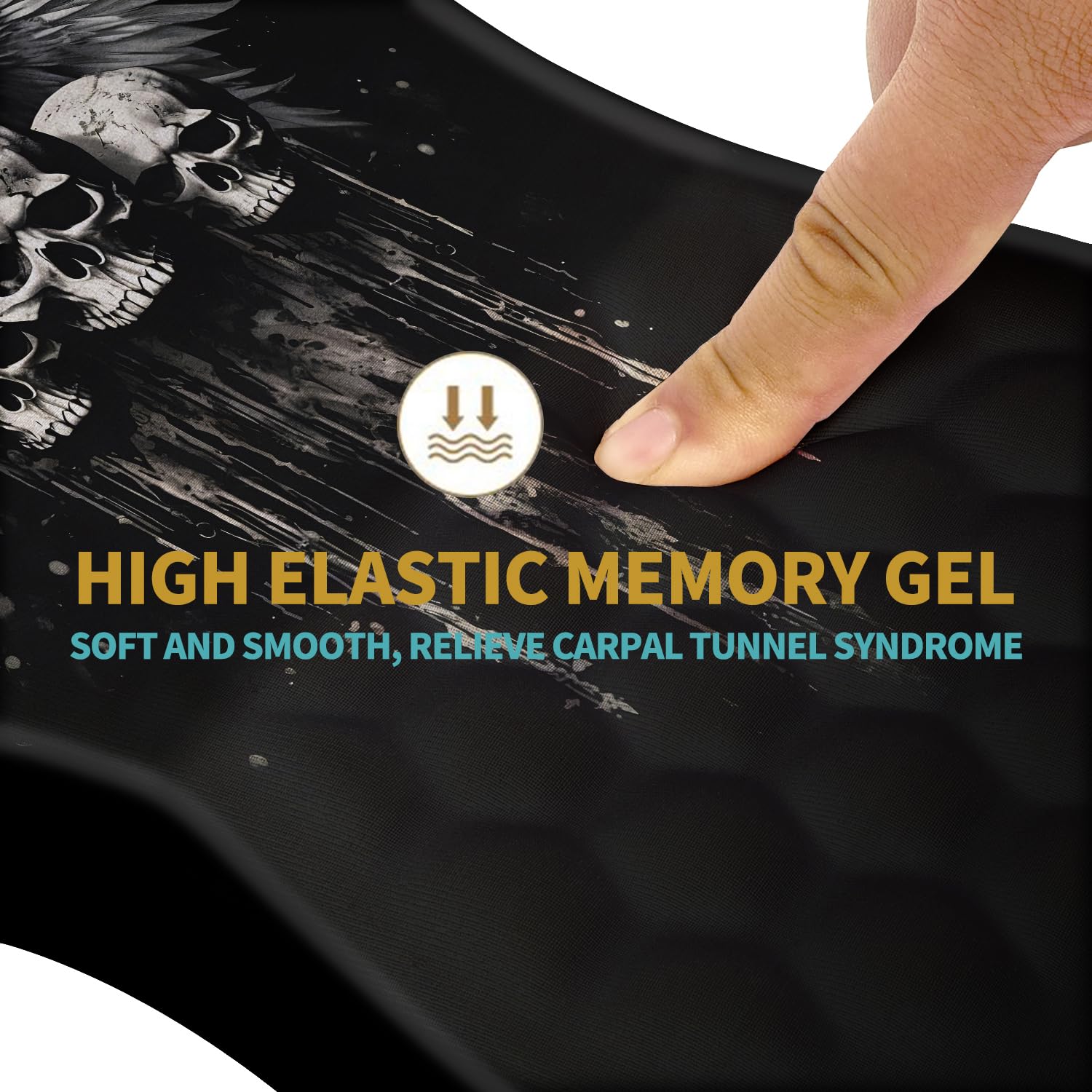 Hokafenle Ergonomic Mouse Pad Wrist Support with Massage Design, Wrist Rest Pain Relief Mousepad