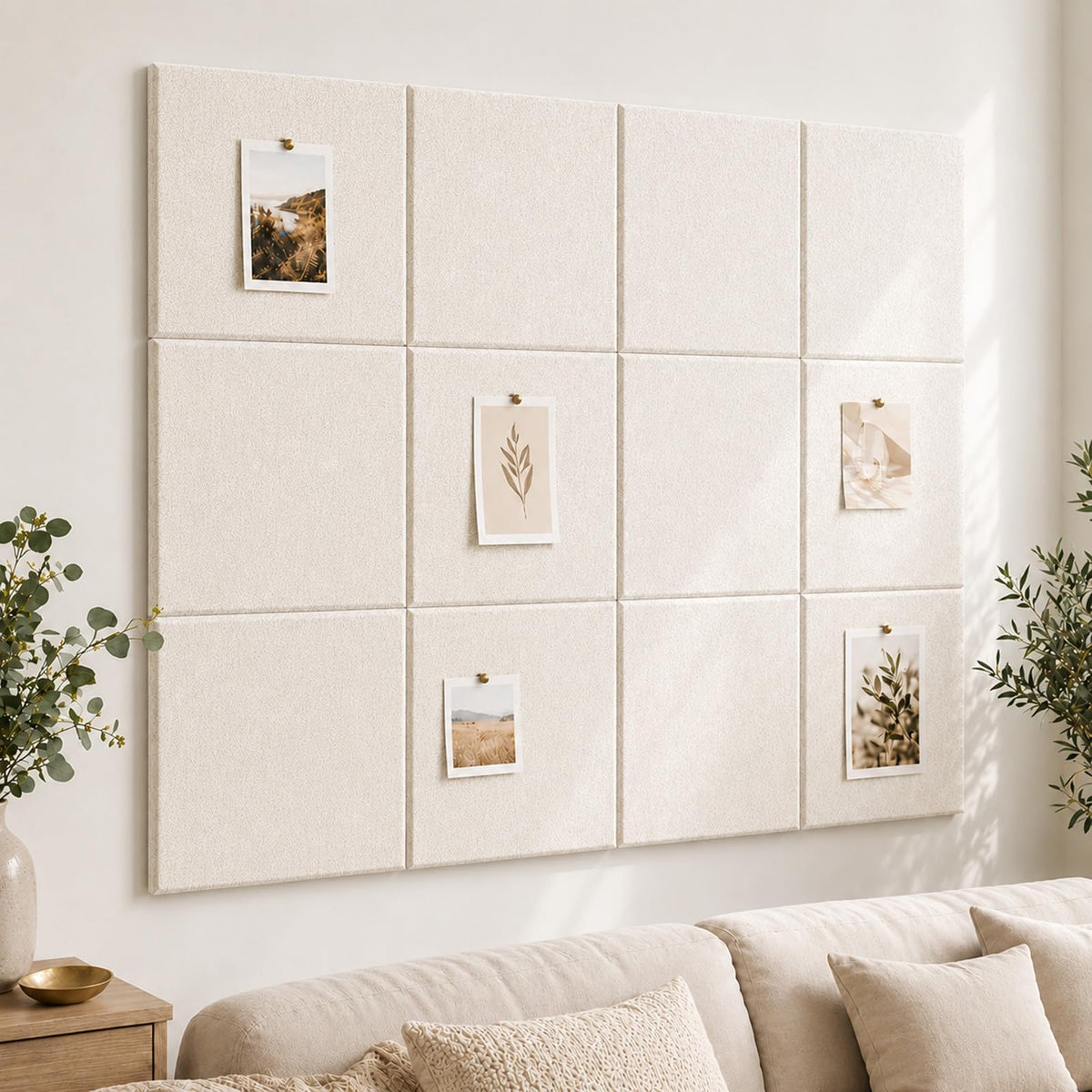 Baysola Felt Bulletin Board Tiles, Cork Board Alternative, 48 x 36 in