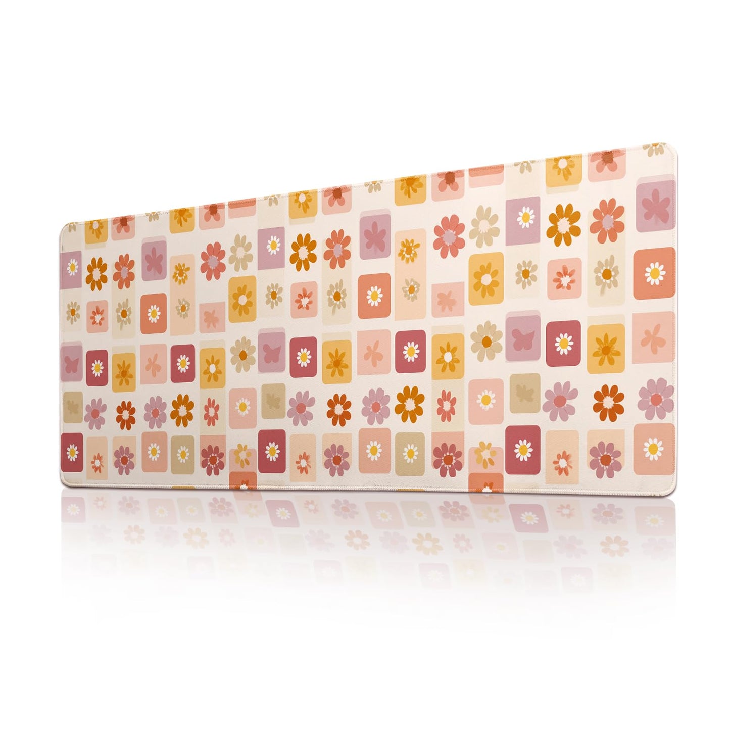 Desk Mat Mouse Pad Gaming Desk Pad XL Large Mouse Mat Office Decor Accessories (Flower)
