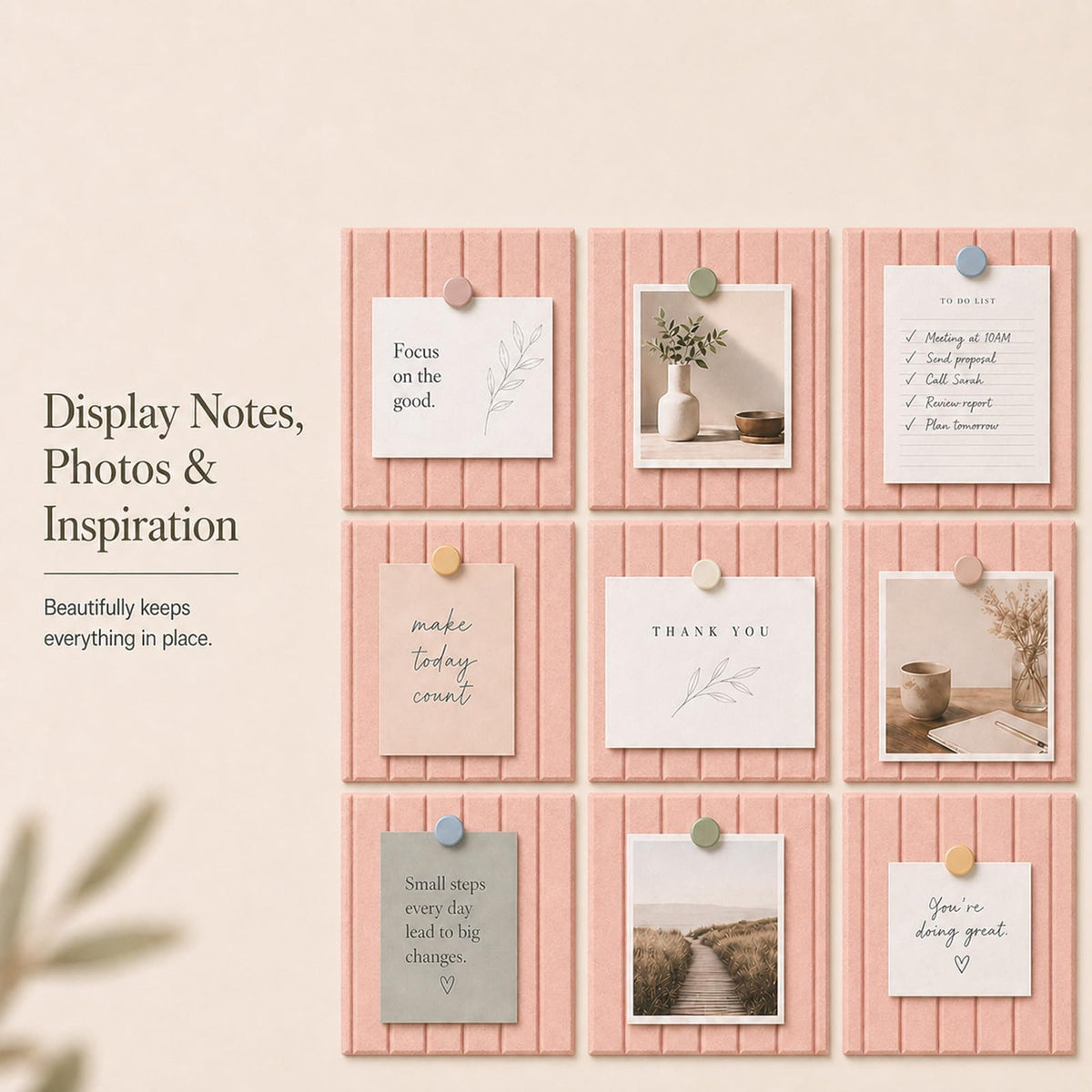 Baysola Stripe Felt Bulletin Board Tiles, Cork Board Alternative 48 x 36 in