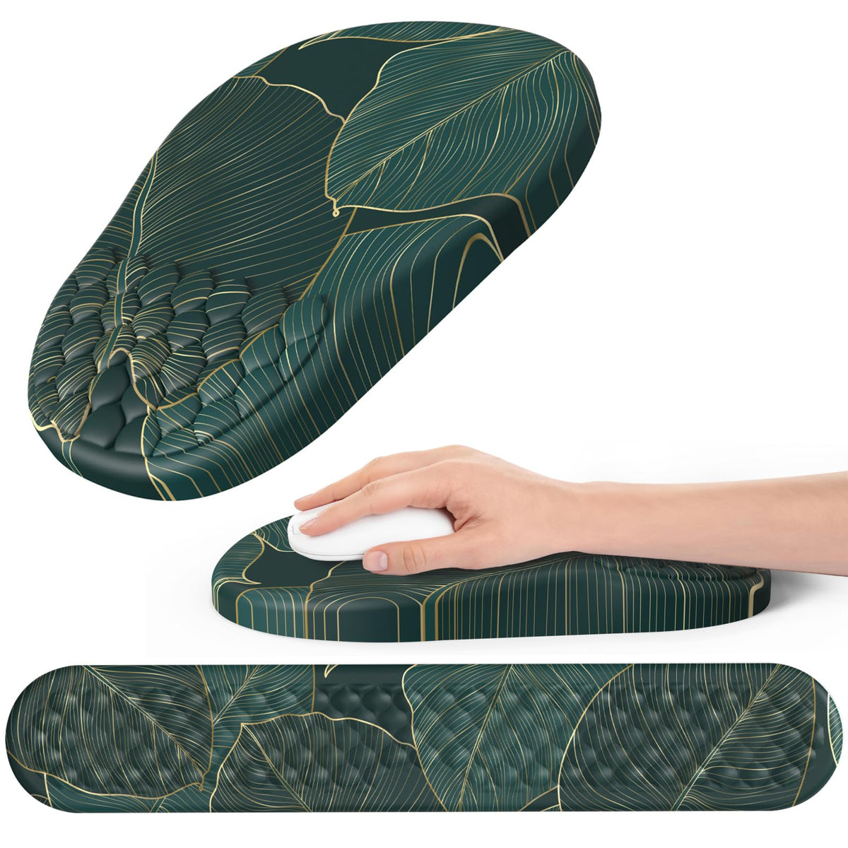 Hasinart Ergonomic Mouse Pad and Keyboard Wrist Rest with Massage Design, Space-Saving Mouse Pad