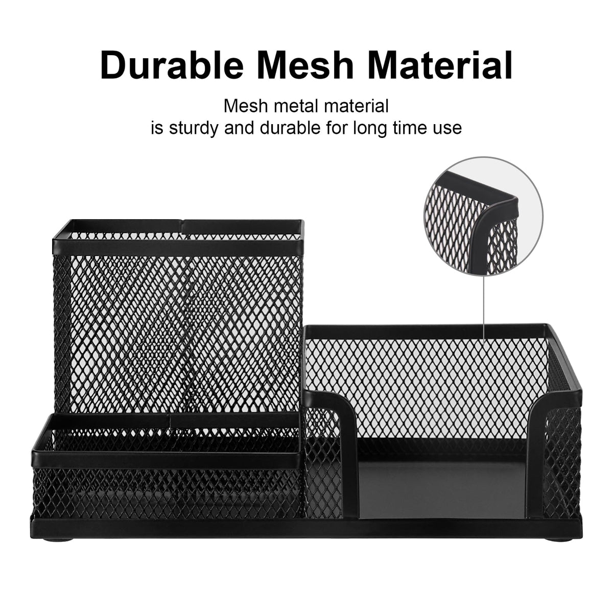 Comix 2 Packs Mesh Pen Holder, Desk Organizer for Home Office, Black