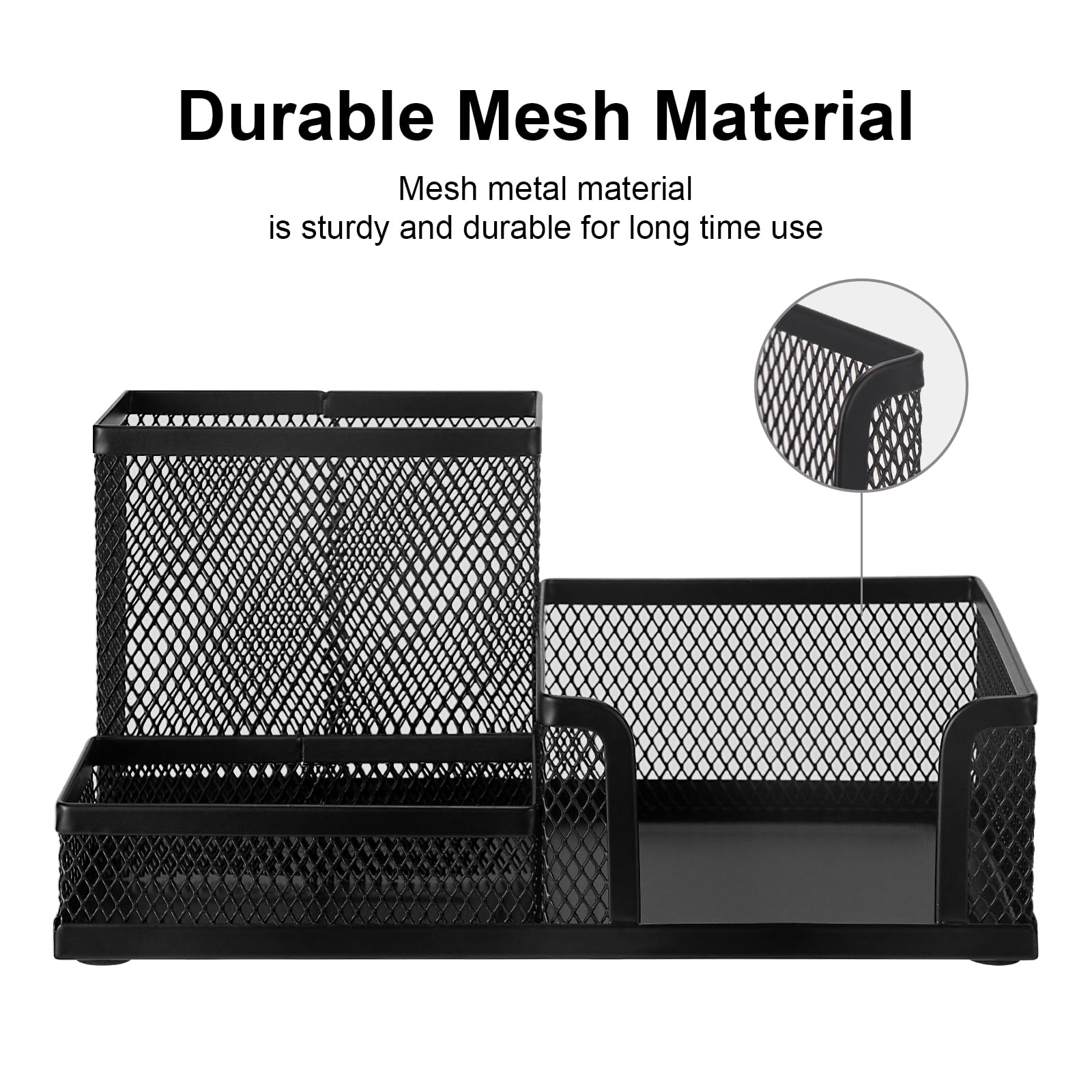 Comix 2 Packs Mesh Pen Holder, Desk Organizer for Home Office, Black