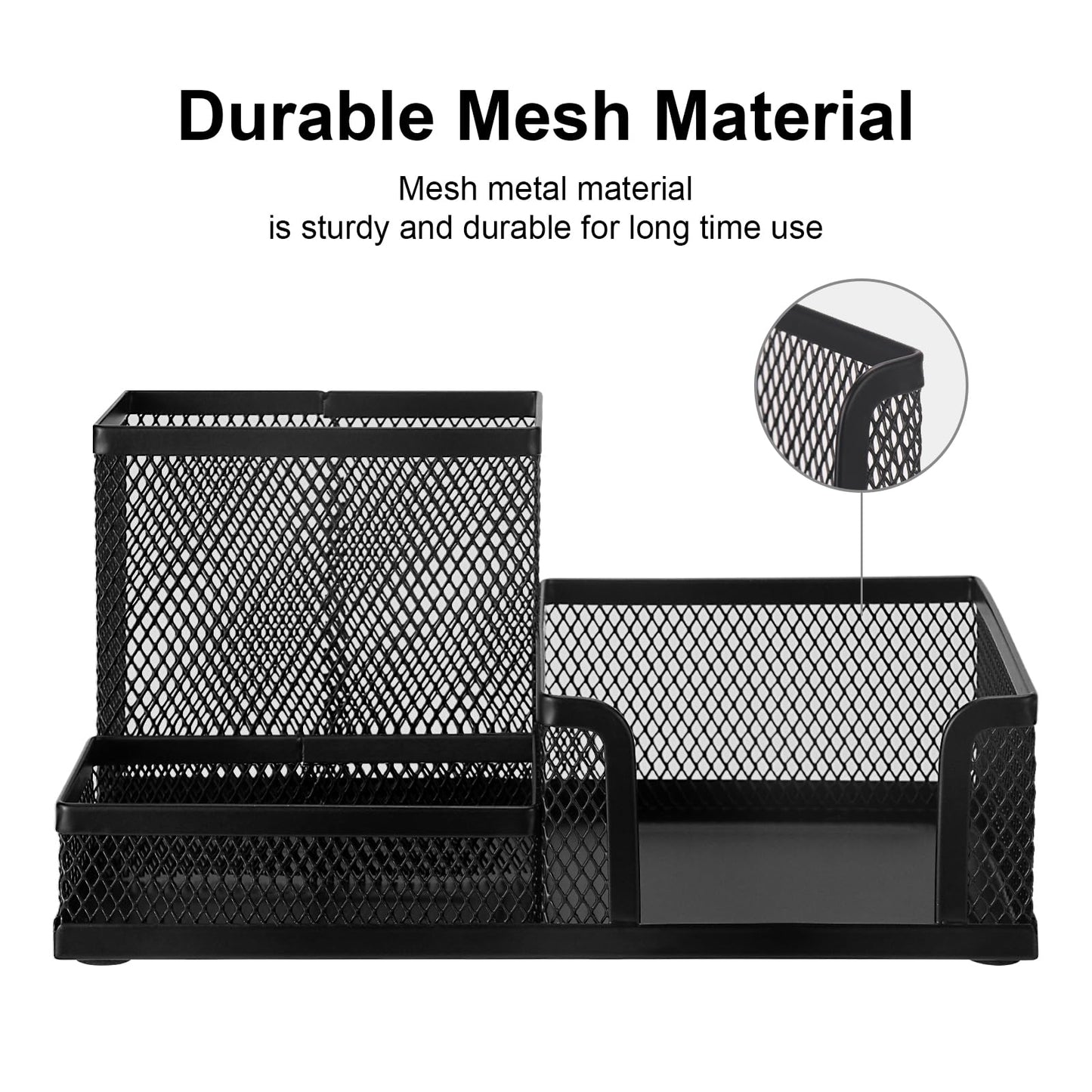 Comix 6 Packs Mesh Pen Holder, Desk Organizer for Home Office, Black