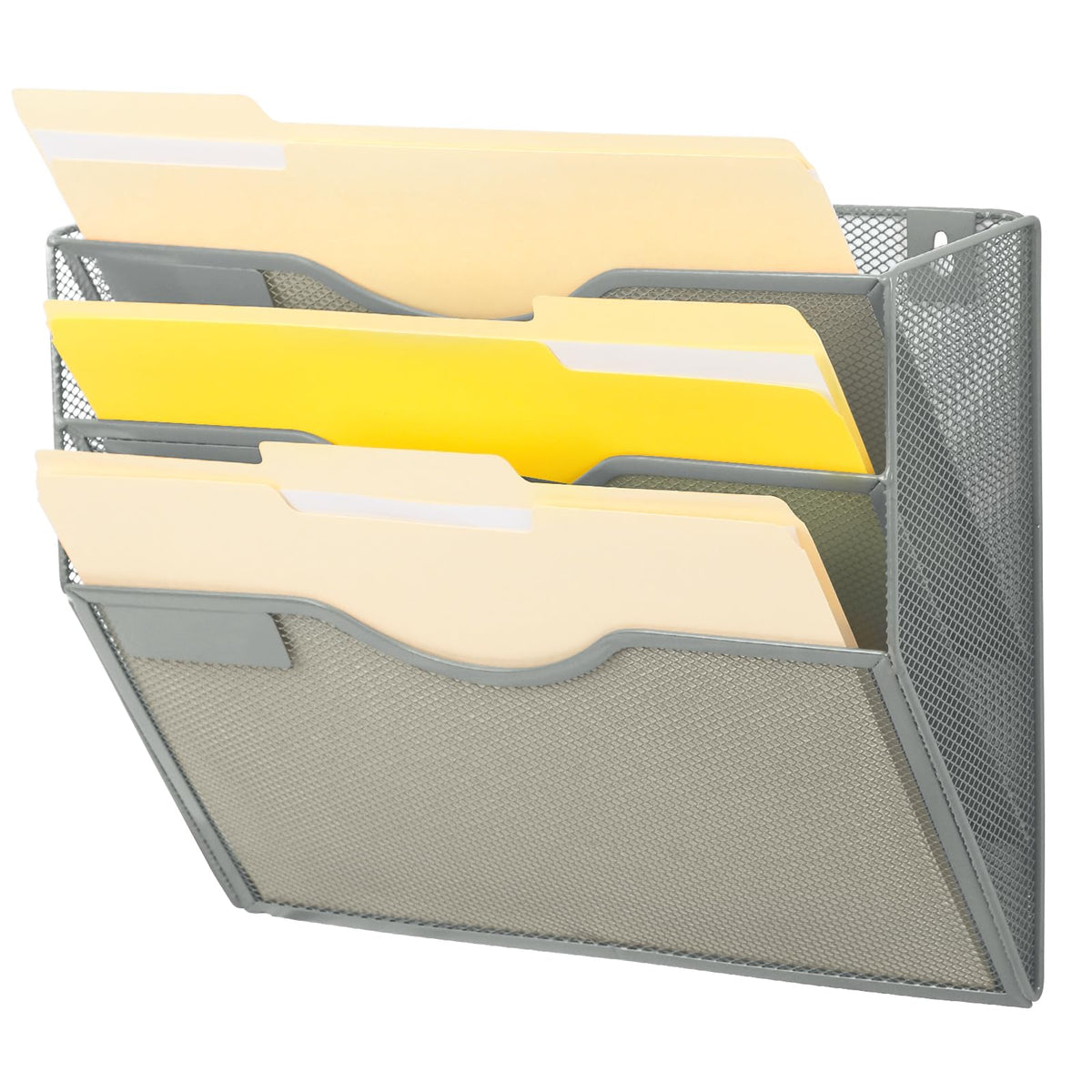 EASEPRES 3 Pocket Mesh Hanging Wall File Organizer, Wall Mounted Mail Paper Document Folder Holder