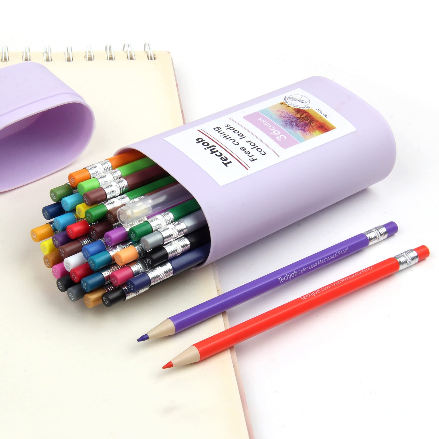 Techjob Mechanical Colored Pencils 2.6mm 36PCS, Colored Pencils for Adults