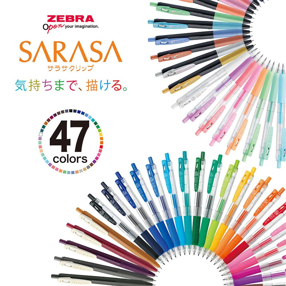 Zebra P-JJ15-PU5-AZ Gel Ballpoint Pen, Sarasa Clip, 0.5mm, Purple, Set of 5