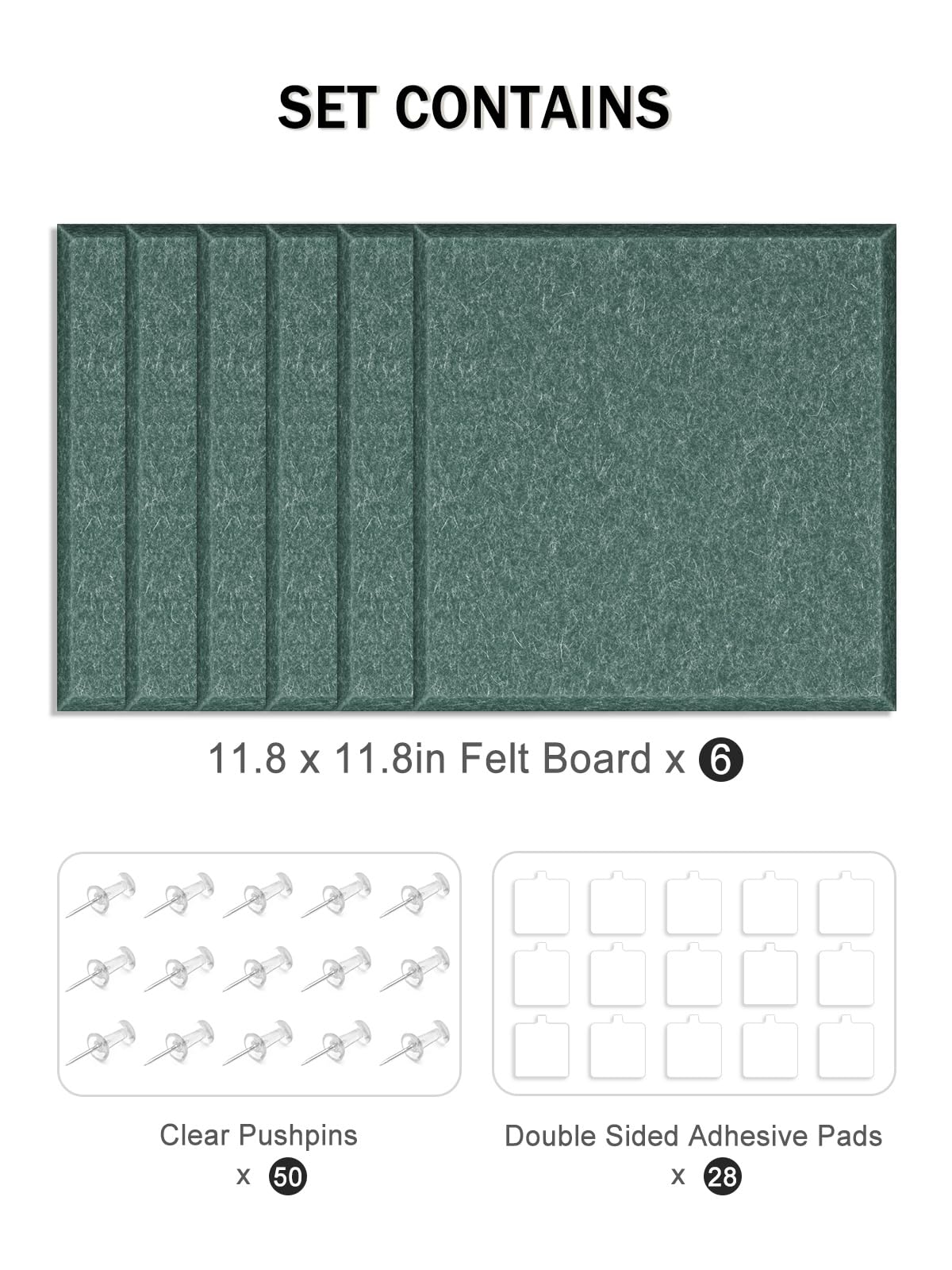 Hsurbtra Large Cork Board for Wall 36 x 24 Inch, 6 Pack Felt Bulletin Notice Board with Pushpins
