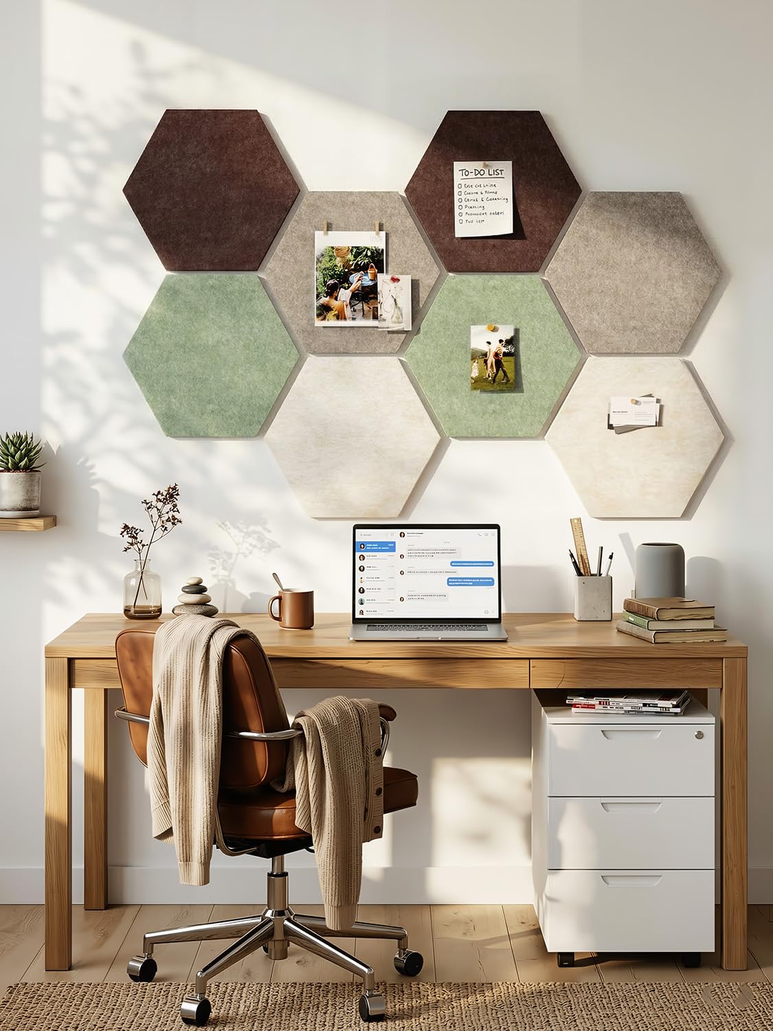 Uoisaiko 8-Pack Hexagon Felt Bulletin Board Tiles, Cork Board Alternative