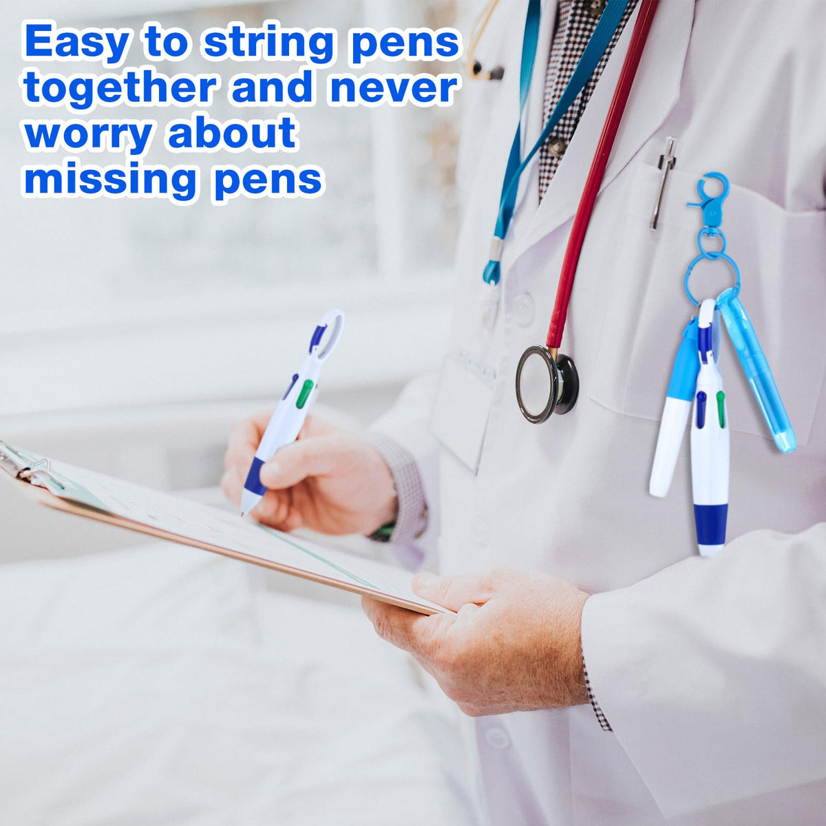 Sherr 100 Pcs Nurse Pen Set, Badge Reel Accessories Gift, Blue