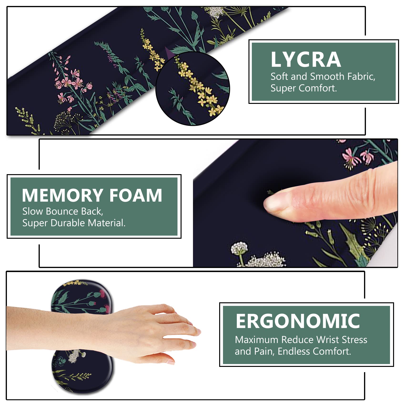 AIMSA Keyboard Wrist Rest Support + Mouse Pad + Mouse Wrist Rest + Coaster, Ergonomic Memory Foam