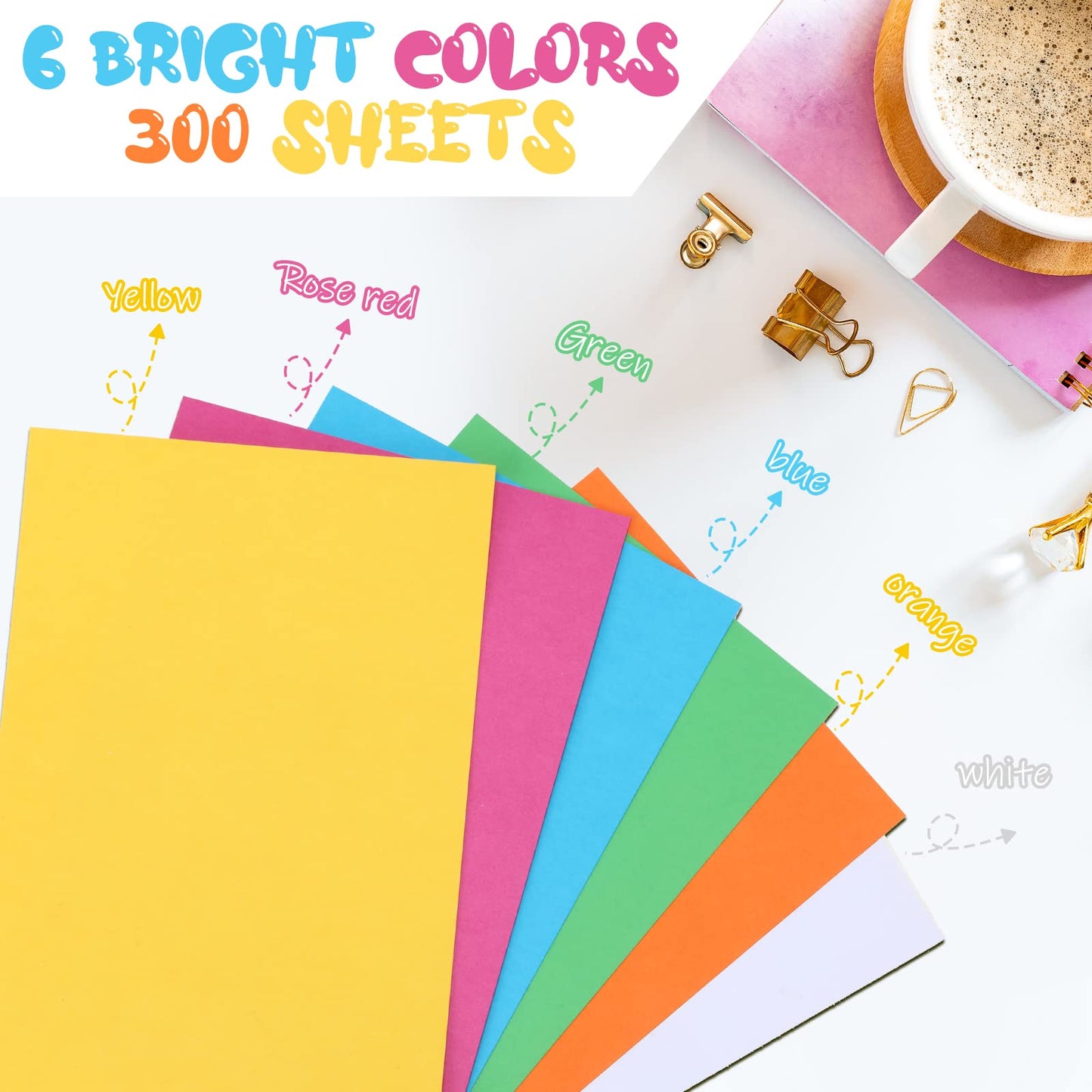 300 Pcs Blank Index Cards Thick Card Stock, 4 x 6 Inch, Vivid Colors