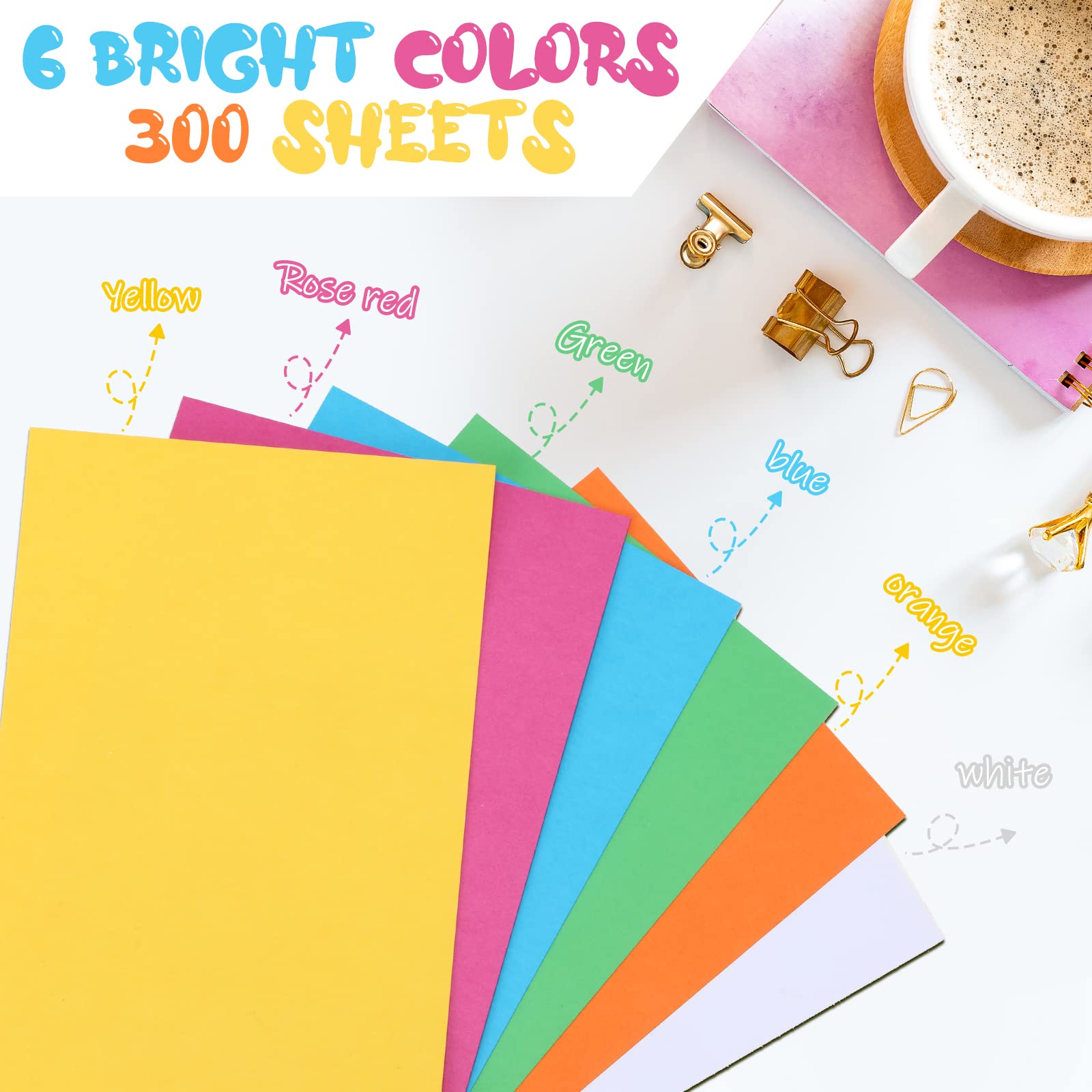 300 Pcs Blank Index Cards Thick Card Stock, 4 x 6 Inch, Vivid Colors