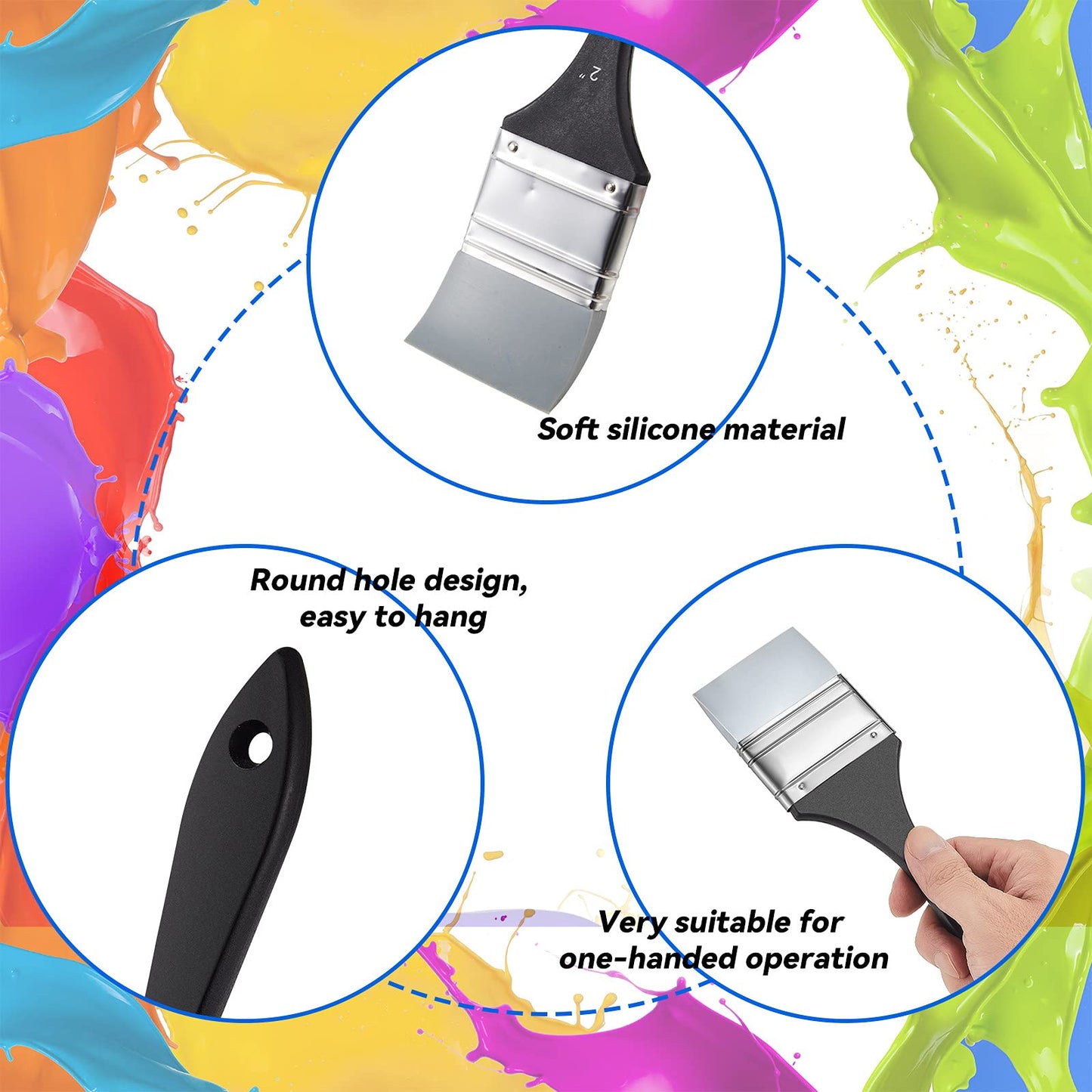 4 Pieces Silicone Paint Brush Set Color Shapers Silicone Brushes for Resin Painting Flat Paintbrush