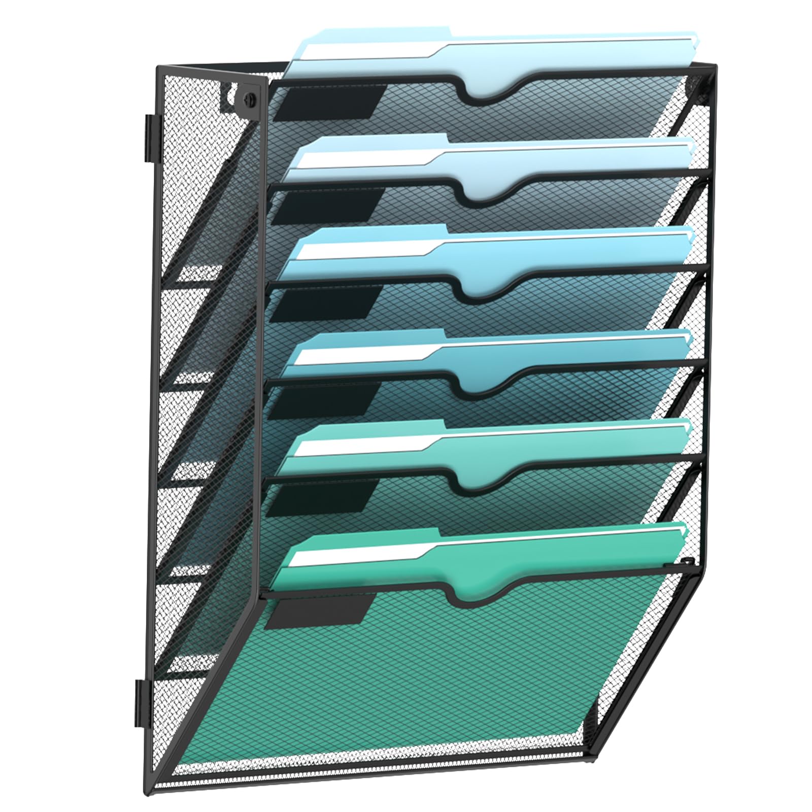 6-Tier Wall File Organizer, Hanging File Holder, Wall Mounted Mail Sorter