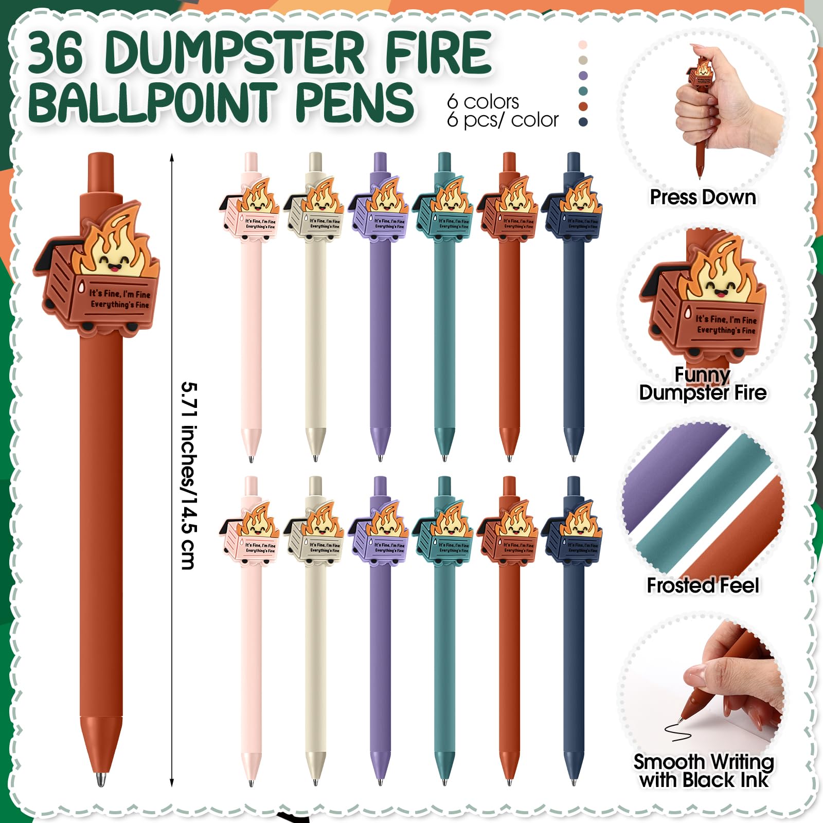 Sayglossy 36 Sets Christmas Funny Dumpster Fire Gift