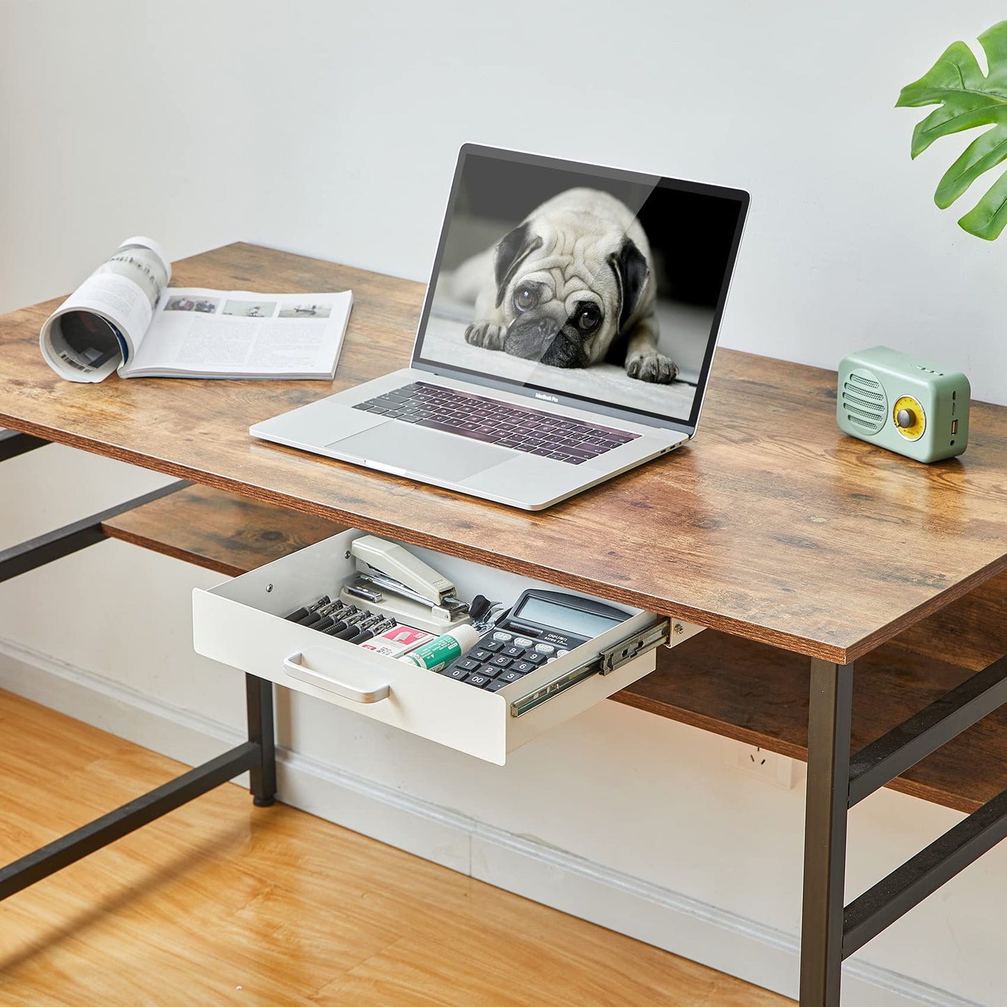 GOME Under Desk Pull-Out Drawer - Storage Organizer Office Mounted, Easy Slide-Out Pencil Drawer