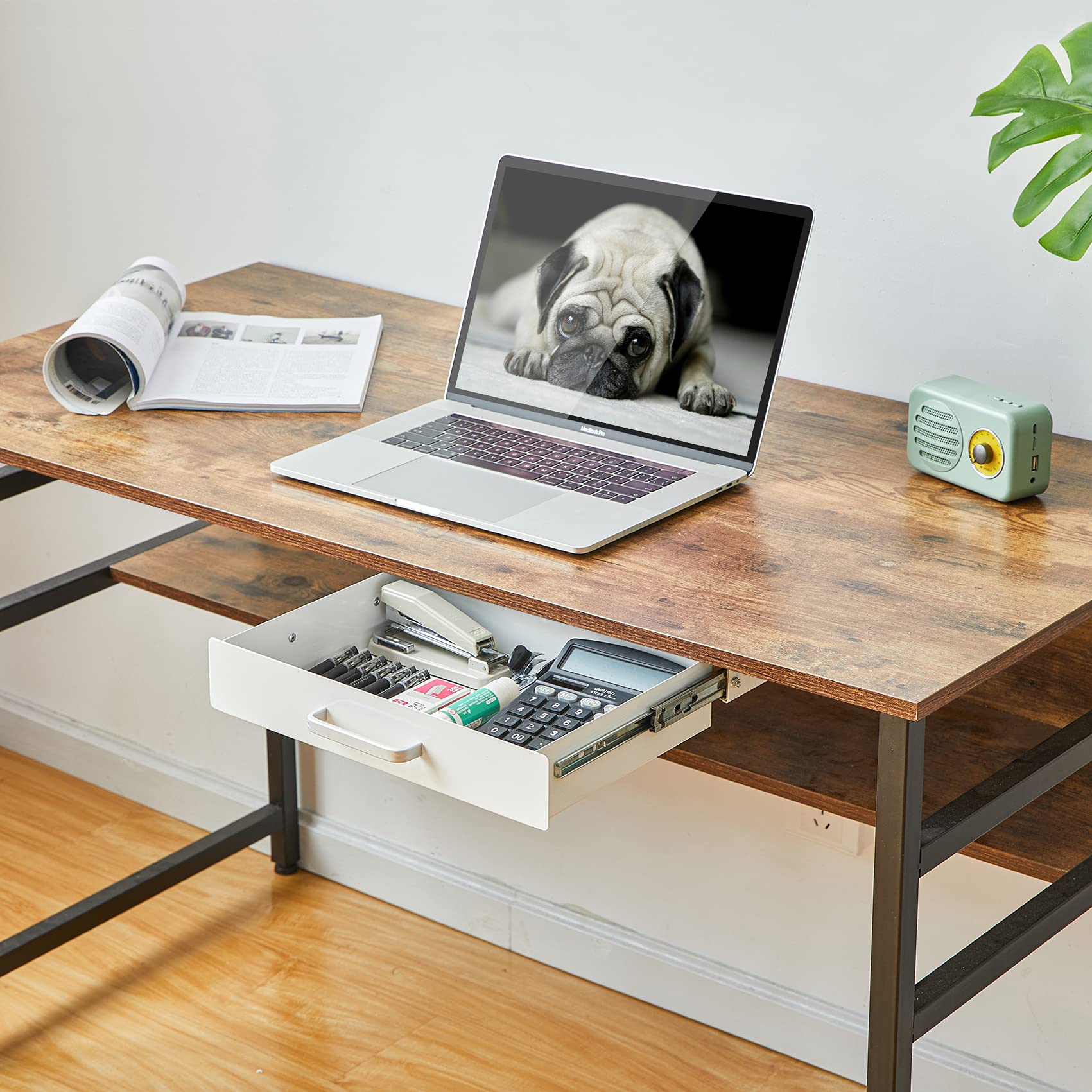GOME Under Desk Pull-Out Drawer - Storage Organizer Office Mounted, Easy Slide-Out Pencil Drawer