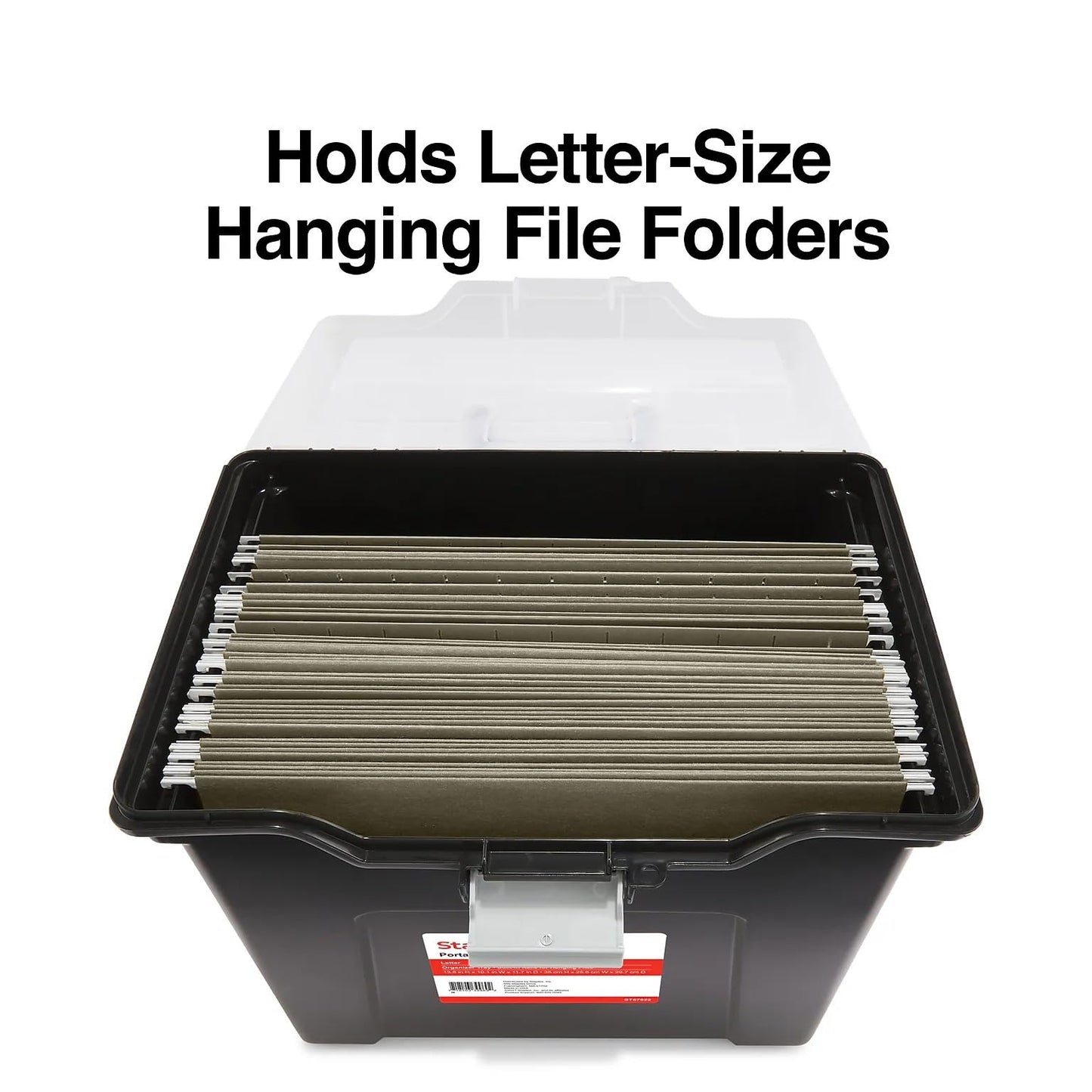 STAPLES File Box Portable Tote, Letter Size, Black, 2-Pack, Handle