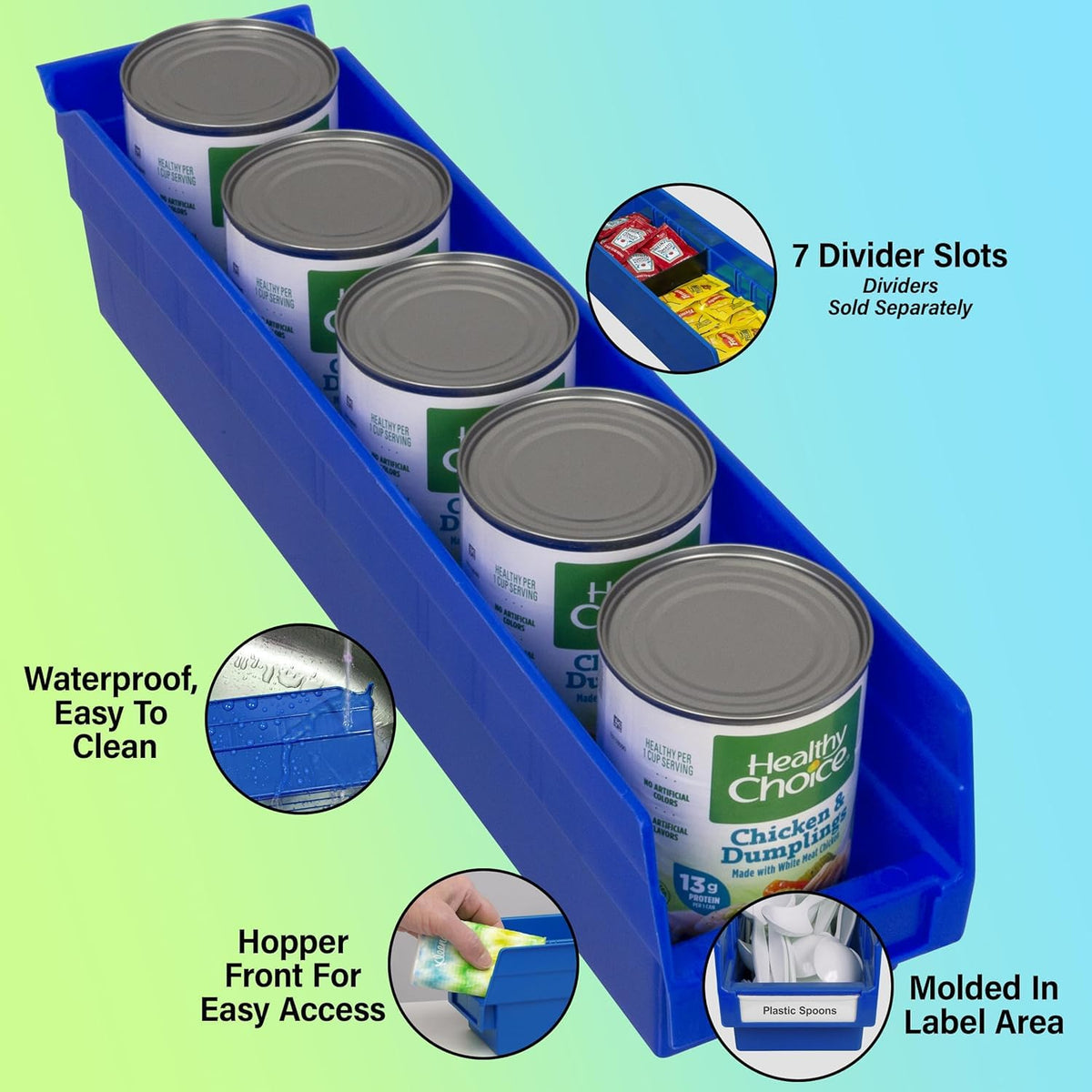 Akro-Mils 30128 Heavy Duty Plastic Shelf Bins, 18"x 4"x 4", Clear, 12-Pack