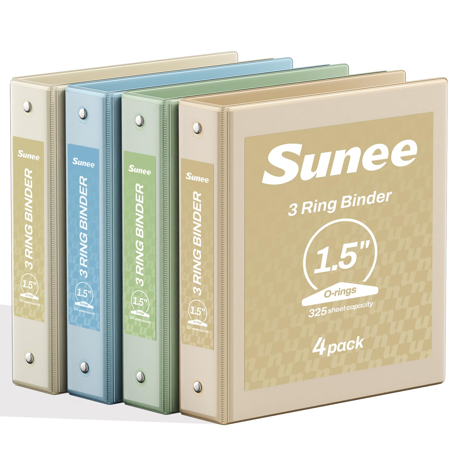 SUNEE 3 Ring Binder 1.5 Inch 4 Pack, Clear 1 1/2 Inch View Binder Three Ring PVC-Free (Fit 8.5x11