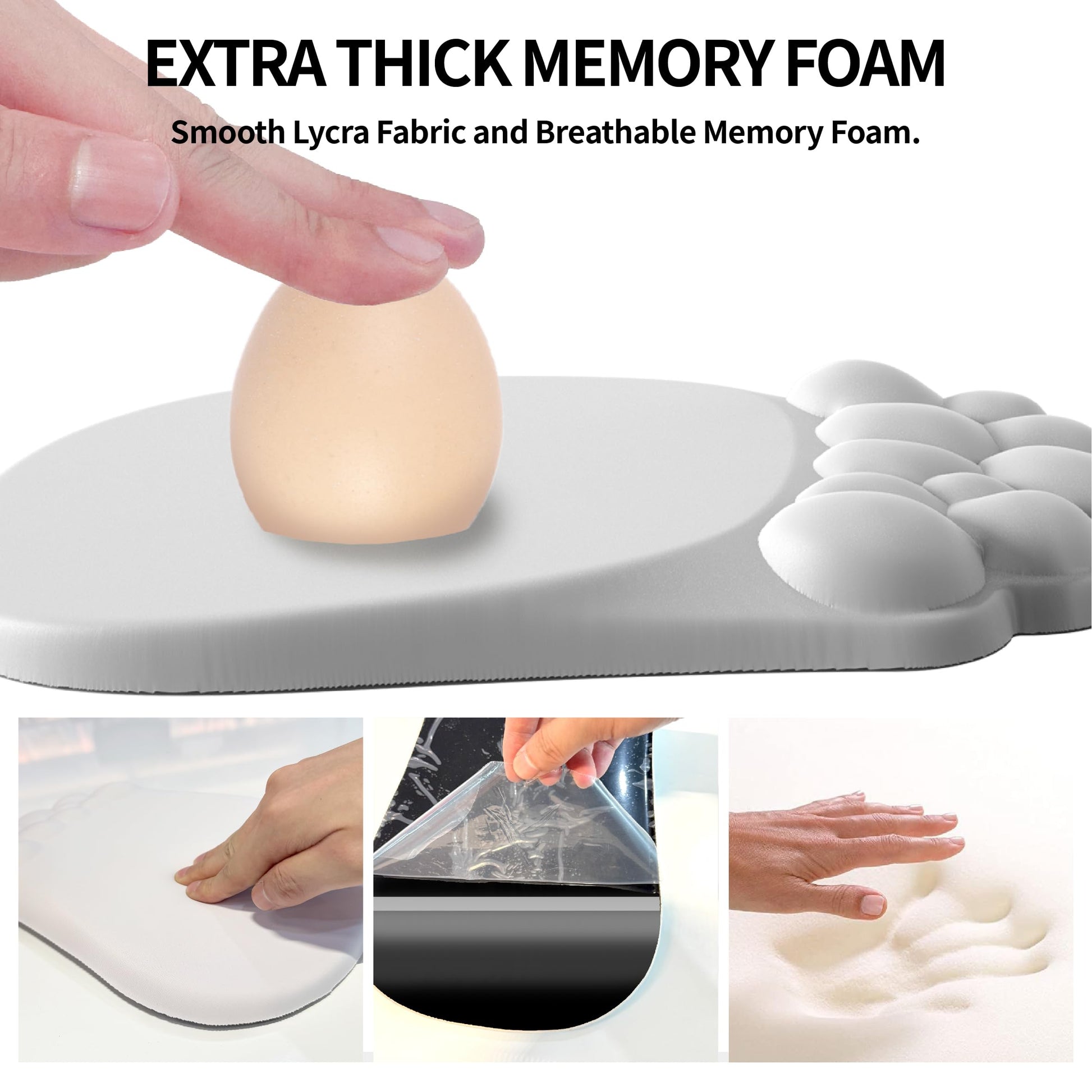 ANGKOYT Ergonomic Mouse Pad and Keyboard Rest, 2 in 1 Cloud Wrist Rest + Cloud Mouse Pad, Non-Slip