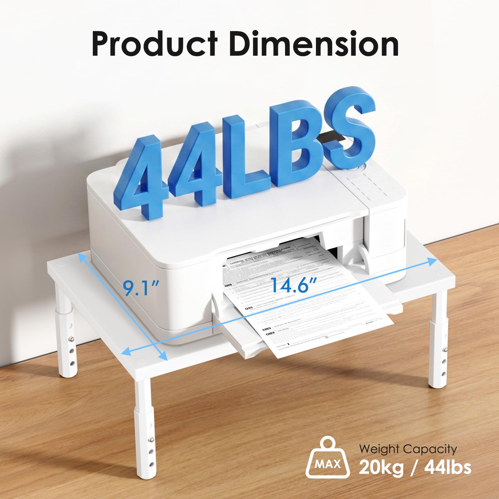 ECOLOVI Adjustable Wood Computer Monitor Stand Riser, Office Desk Organizer and Accessories for